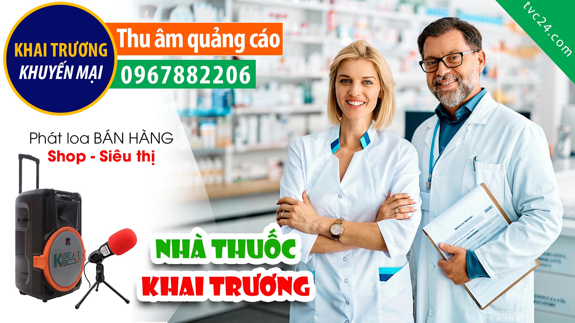 Ghi âm khai trương Quầy thuốc Ngọc Lan TVC24 đọc quảng cáo