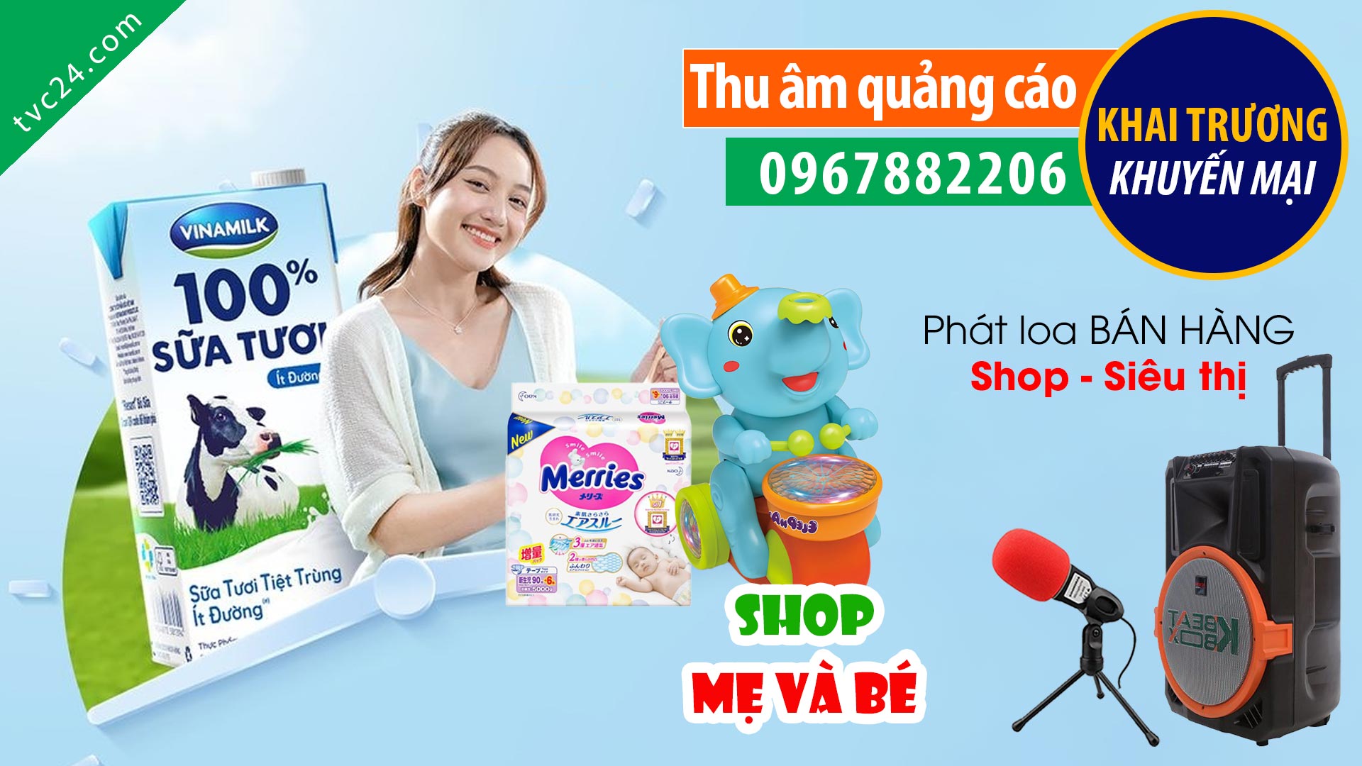 Thu âm quảng cáo khai trương thế giới mẹ & bé Misa kids sữa bỉm đồ sơ sinh