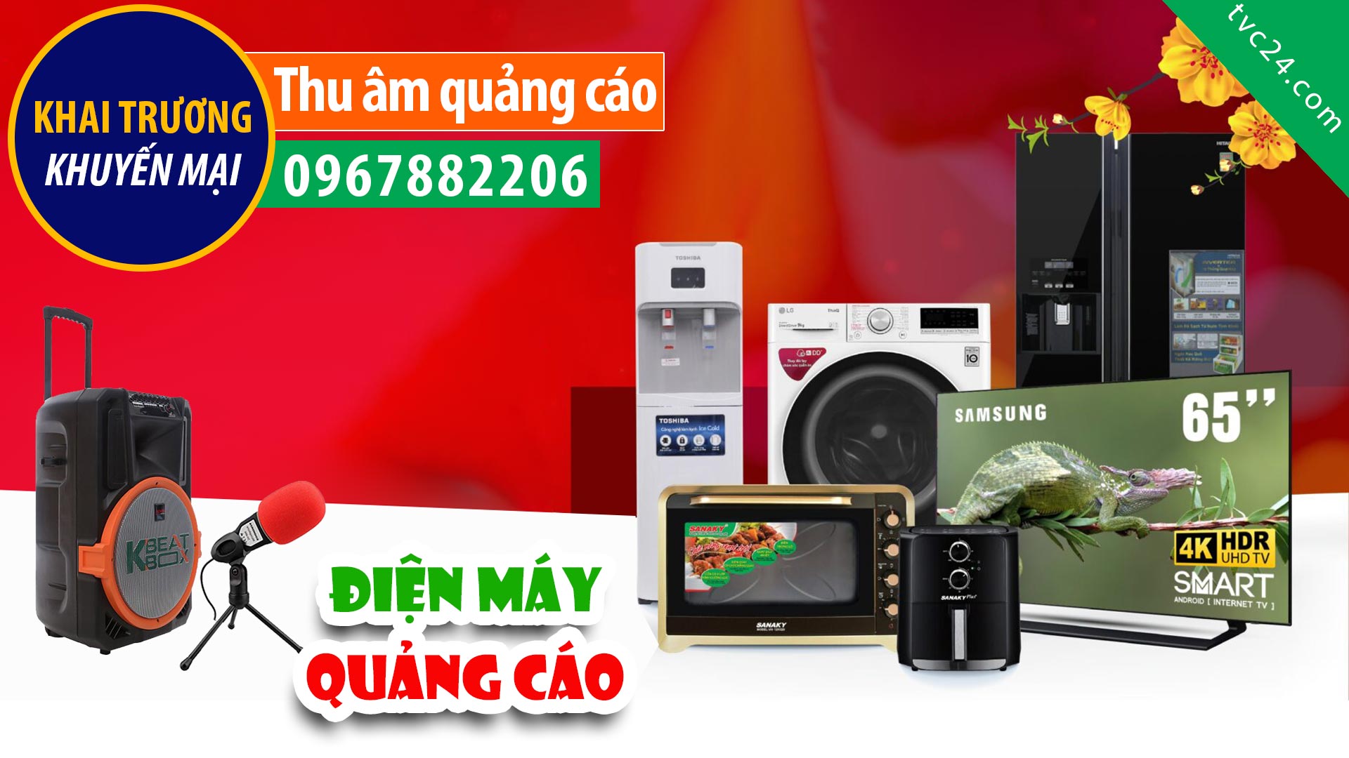 Thu âm Quảng cáo điện máy Hằng Trí MC đọc khuyến mại