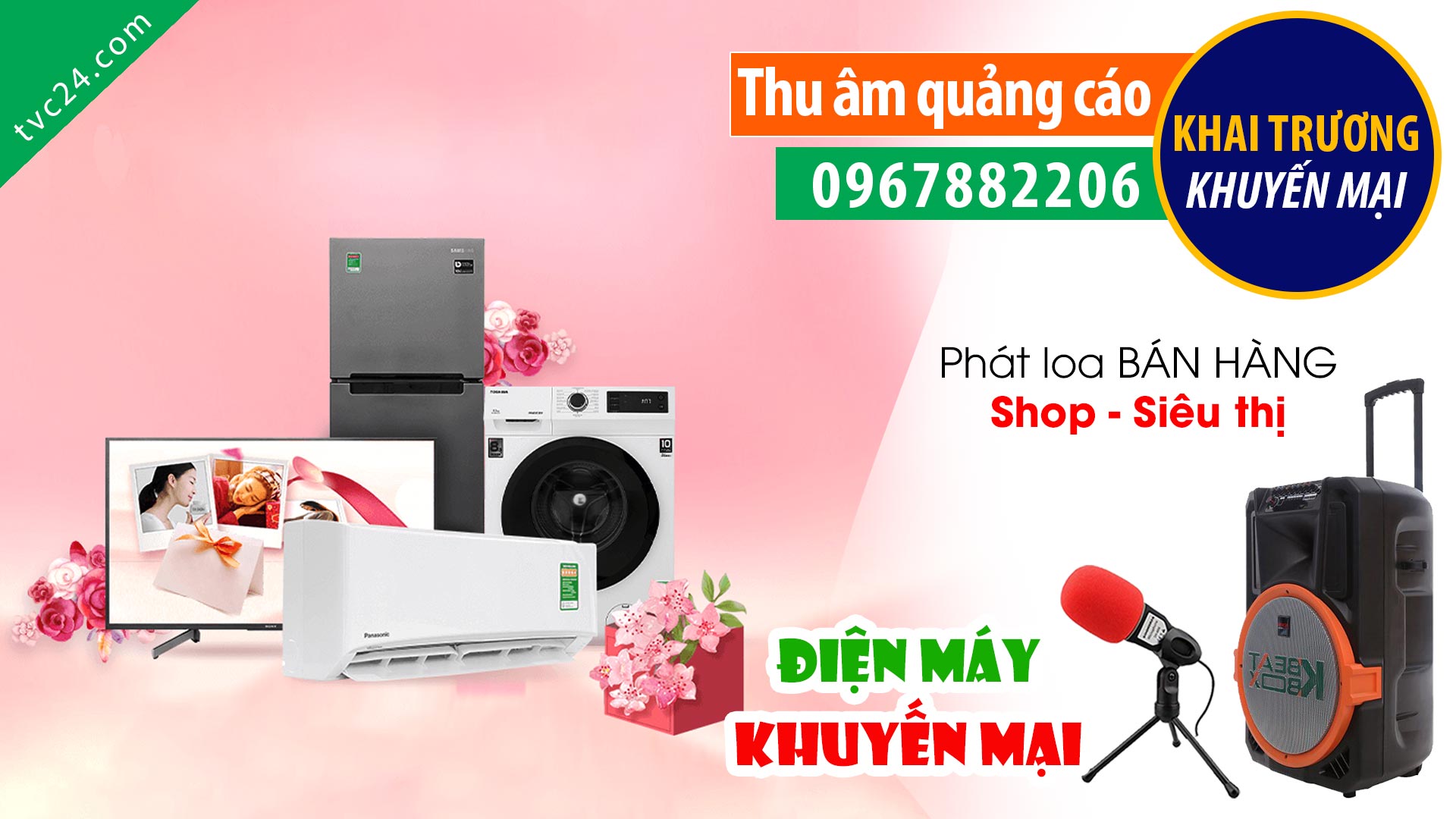 Thu âm Bán hàng khuyến mại điện máy nội thất Sự Mỵ