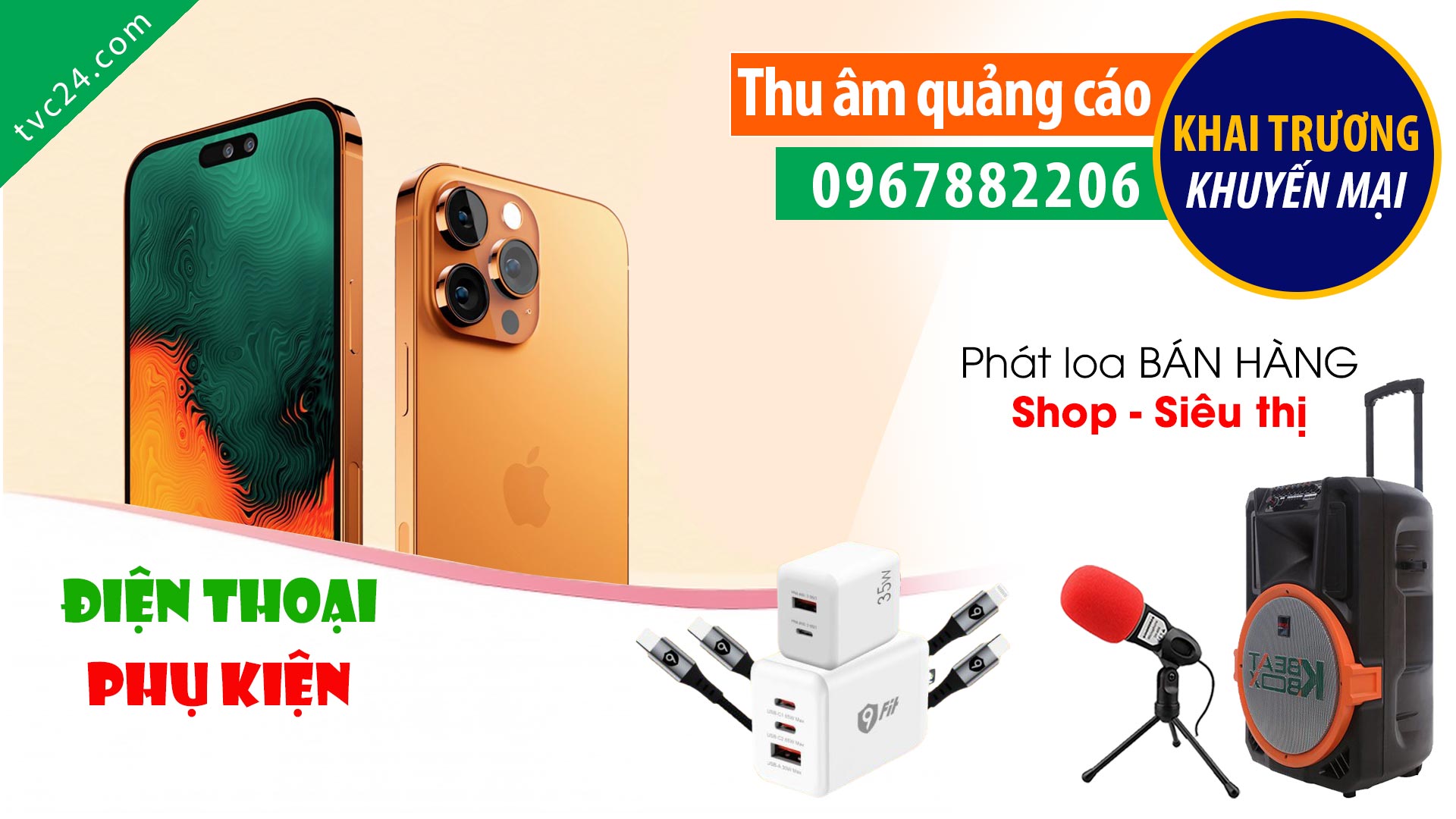 Thu âm quảng cáo điện thoại phụ kiện đồ chơi công nghệ 96 mobile