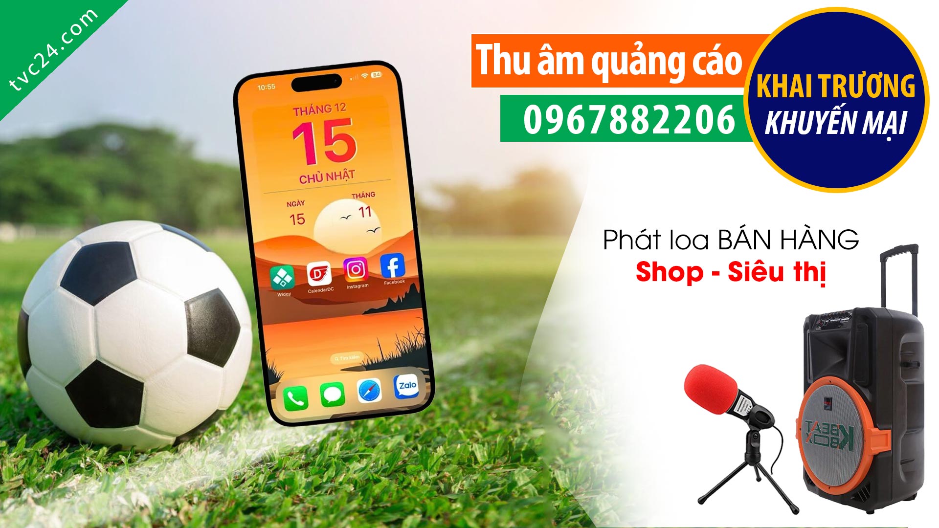 Thu âm Quảng cáo Đức Cường sport & Mobile MC đọc khuyến mại bán hàng hấp dẫn