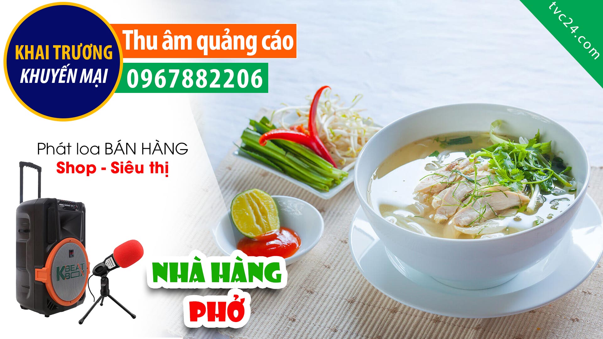 Thu âm khai trương Nhà hàng phở Ngọc MC đọc Hấp dẫn