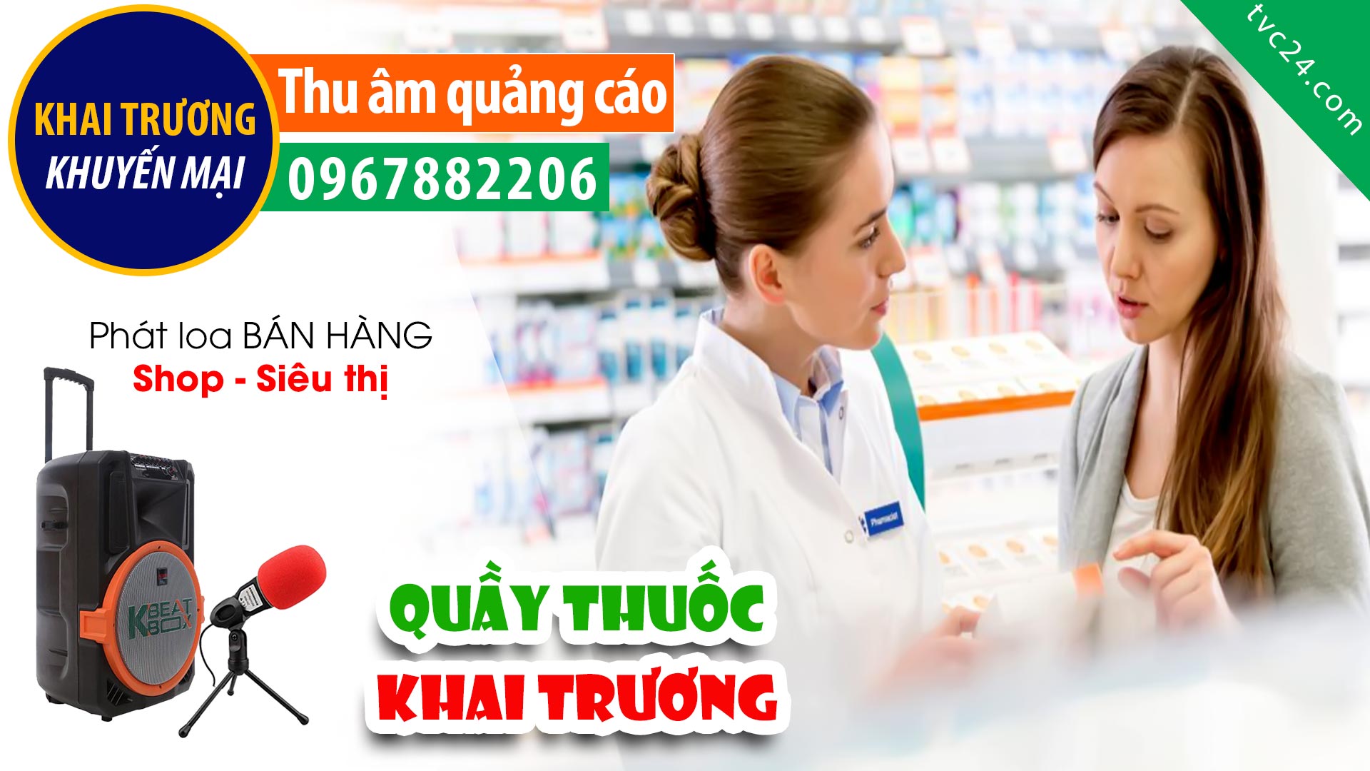 Thu âm quảng cáo khai trương Quầy thuốc Linh Thái