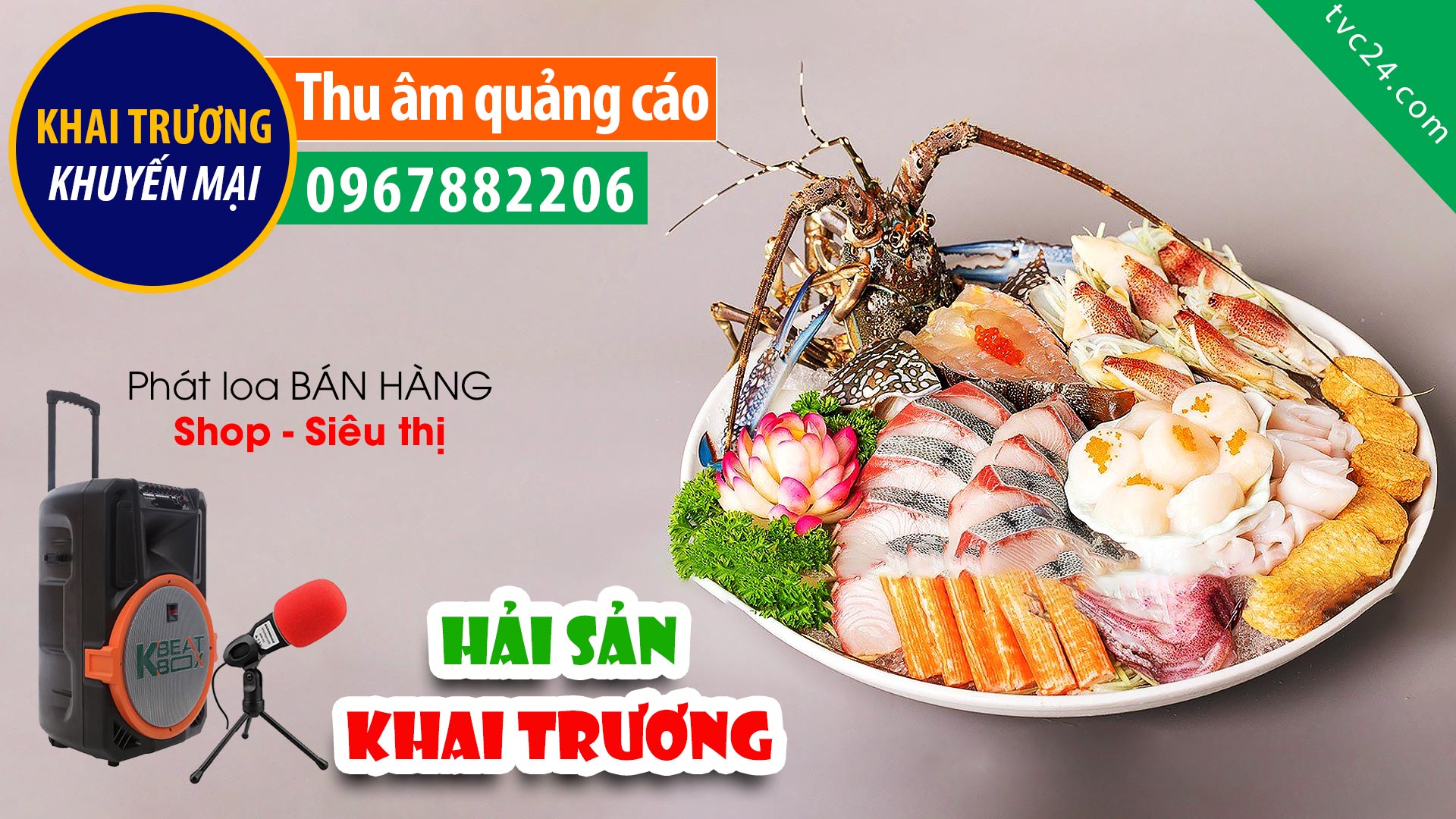  Thu âm Quảng cáo cửa hàng hải sản Minh Vy MC đọc KHAI TRƯƠNG