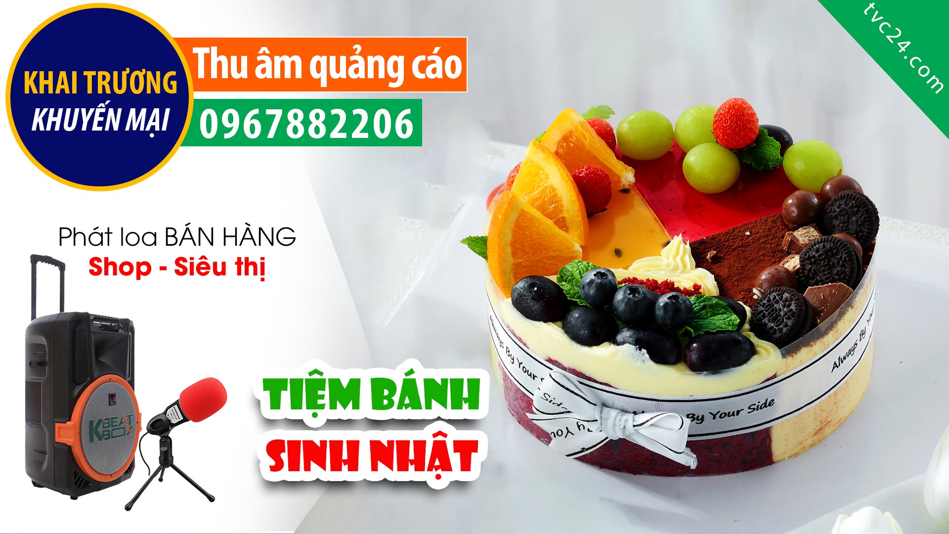Thu âm KHAI TRƯƠNG tiệm bánh Doremon Bánh Ngọt bánh sinh nhật CỰC NGON