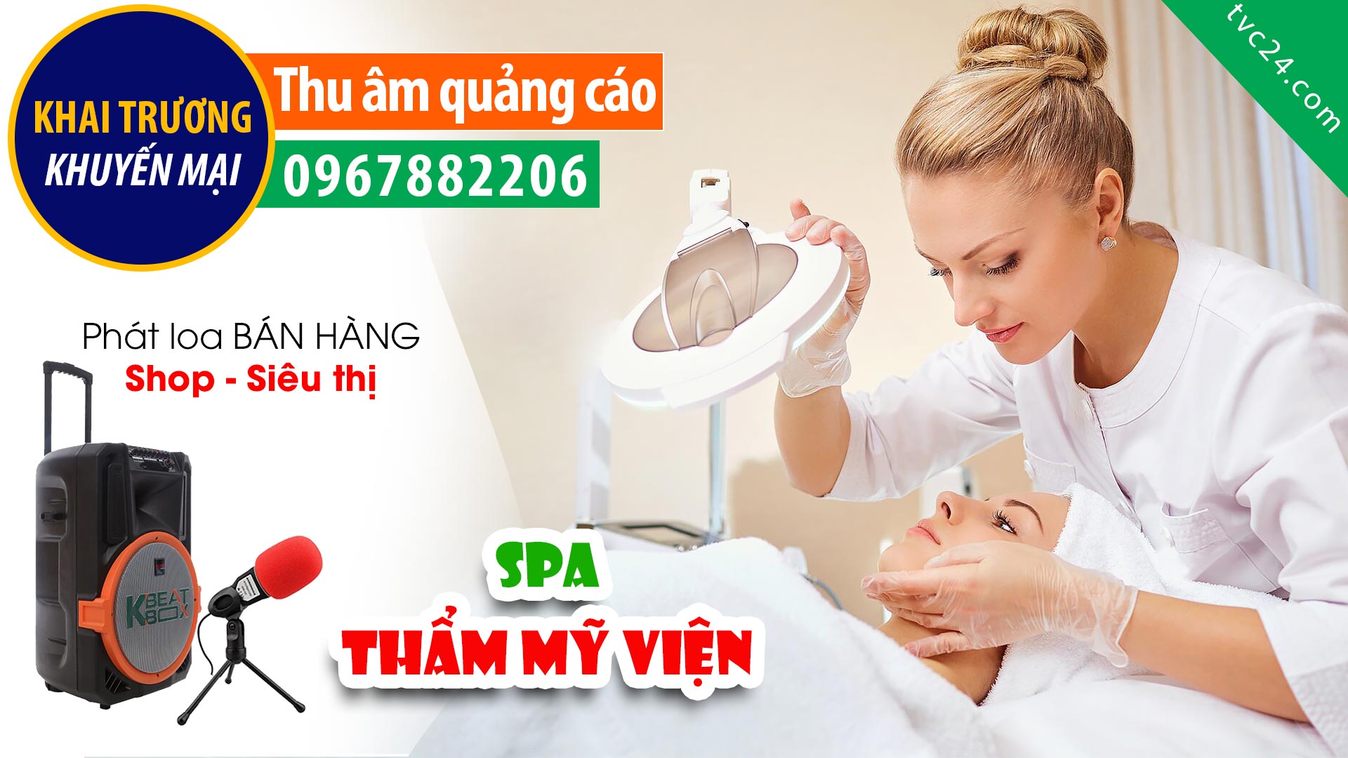  Thu âm Quảng cáo KHAI TRƯƠNG Huyền Spa MC đọc giá siêu rẻ
