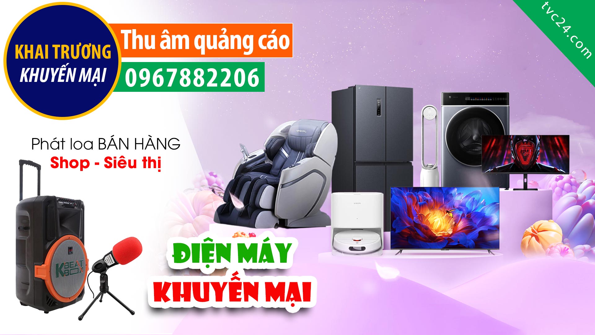  Thu âm Quảng cáo Điện máy Trường Thịnh TVC24 đọc khuyến mại bán hàng