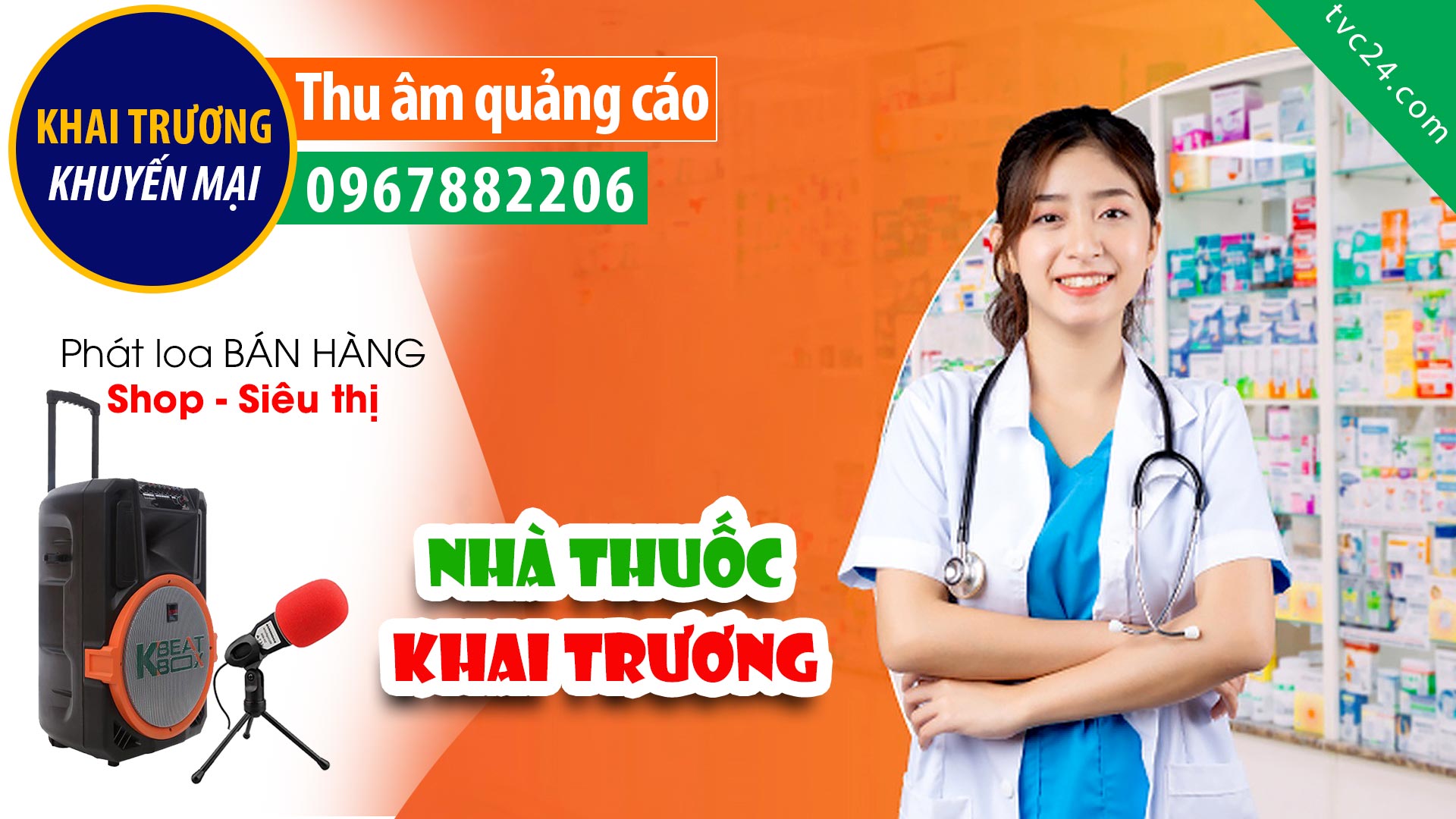  Thu âm Quảng cáo KHAI TRƯƠNG Nhà thuốc Tâm Bình pharmacy MC đọc KHUYẾN MẠI hấp dẫn
