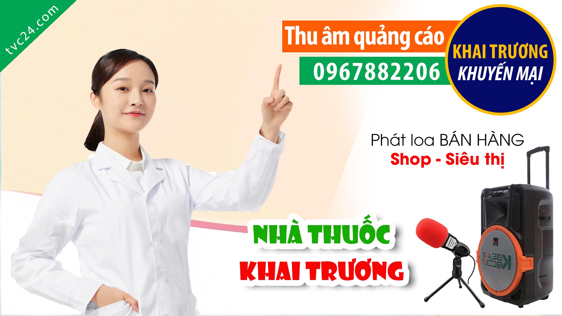 Thu âm Quảng cáo khai trương Nhà thuốc Minh Châu MC đọc hấp dẫn