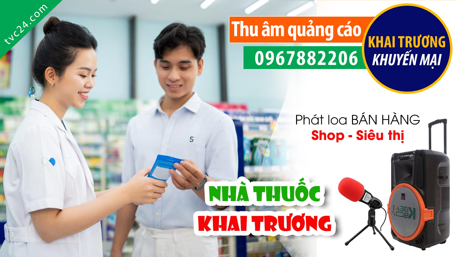 Ghi âm Khai trương Quần thuốc Đào Thị Thảo TVC24 đọc Quảng cáo