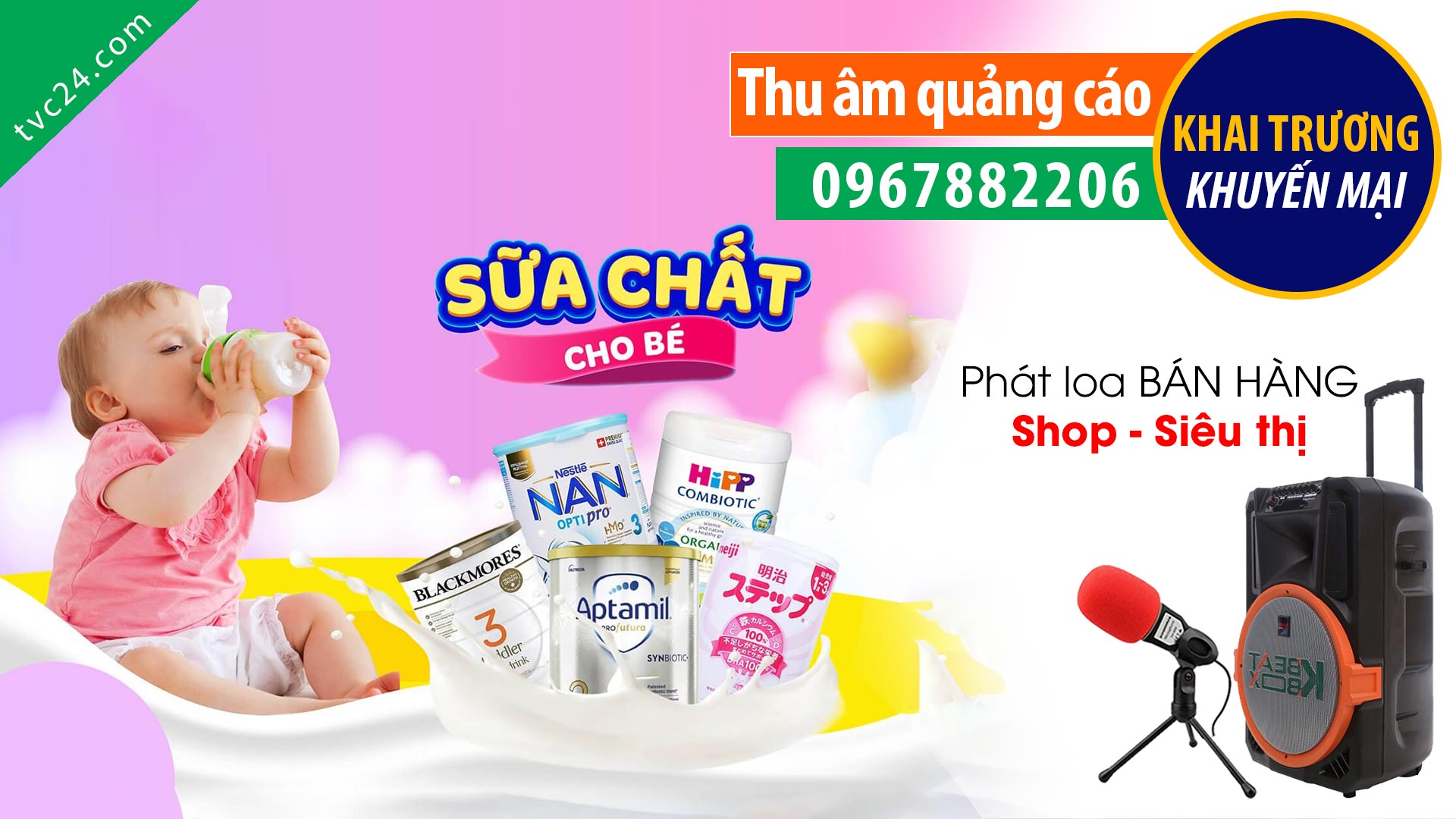 Thu âm Quảng cáo Khai Trương Shop be iu baby TVC24 đọc khuyến mại