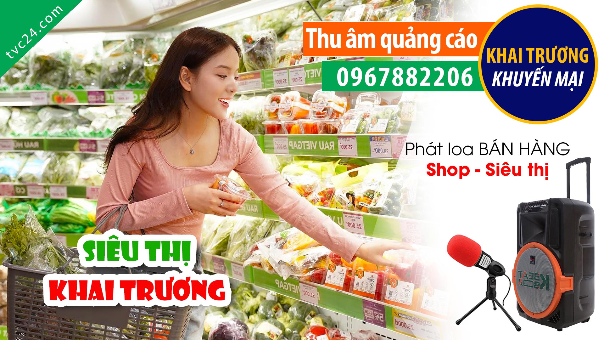 Thu âm Quảng cáo KHAI TRƯƠNG siêu thị Aloha Mall TVC24 đọc cực hay