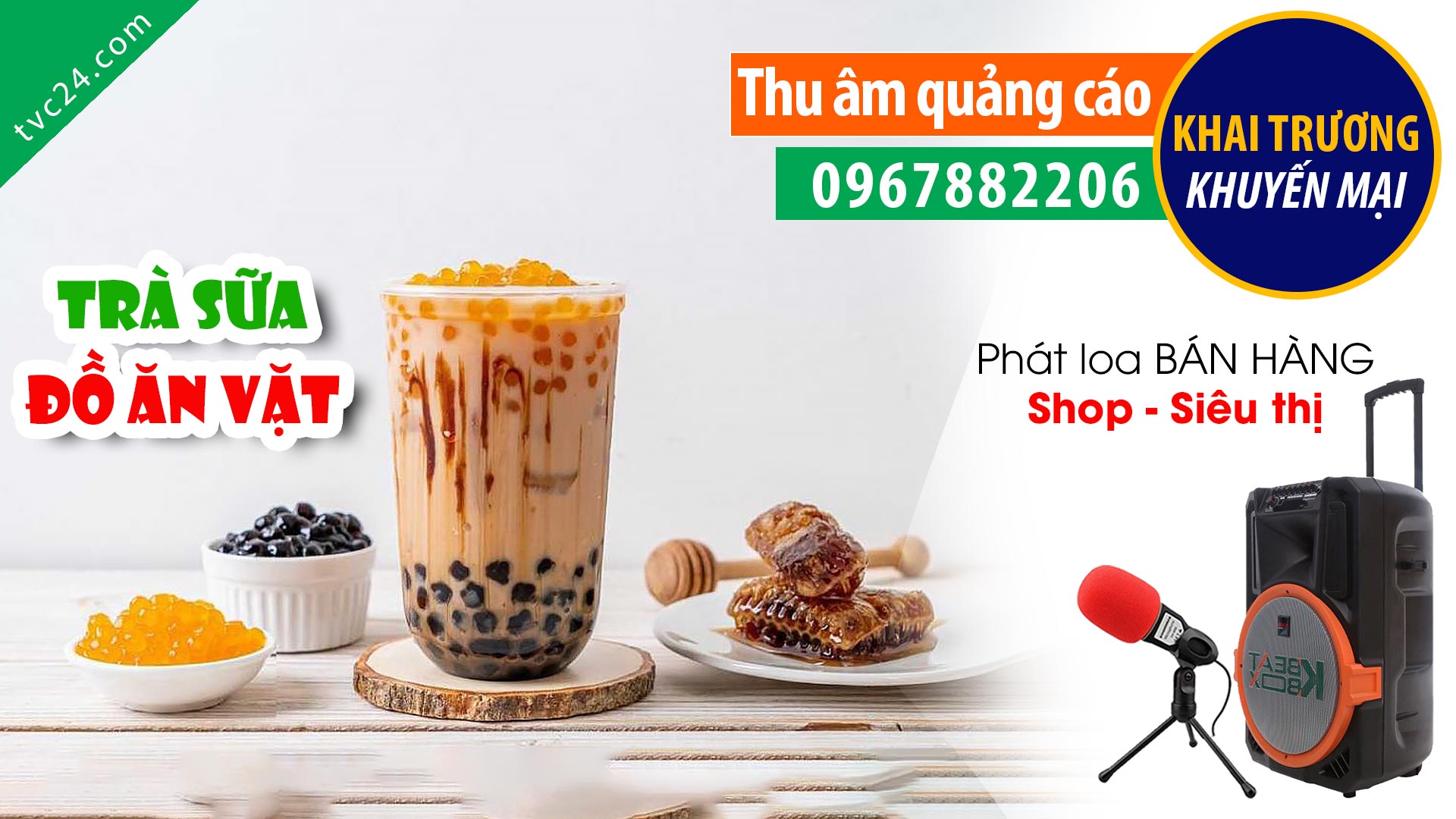 Thu âm quảng cáo khai trương trà sữa đồ ăn vặt Gen Z Milk Tea cực ngon cực mát