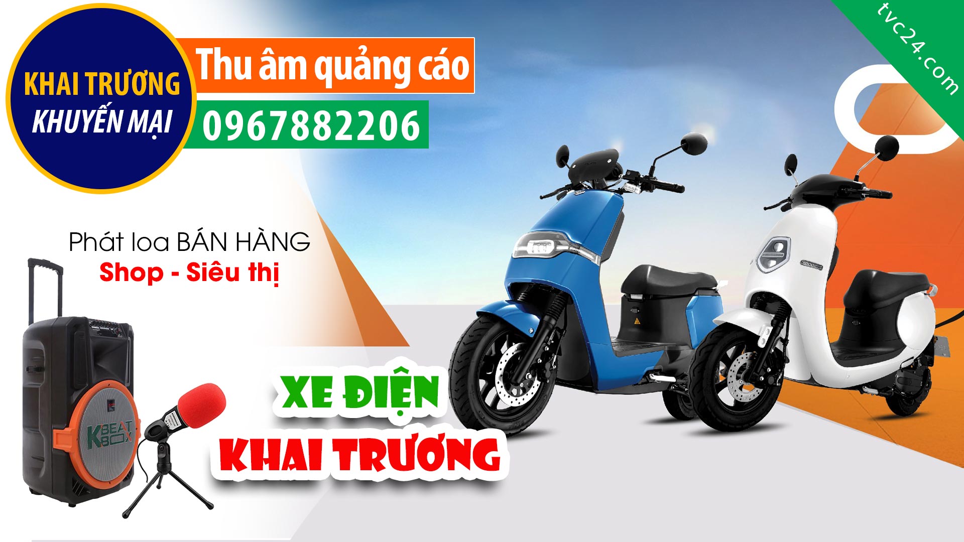 Thu âm Quảng cáo KHAI TRƯƠNG cửa hàng xe điện 22