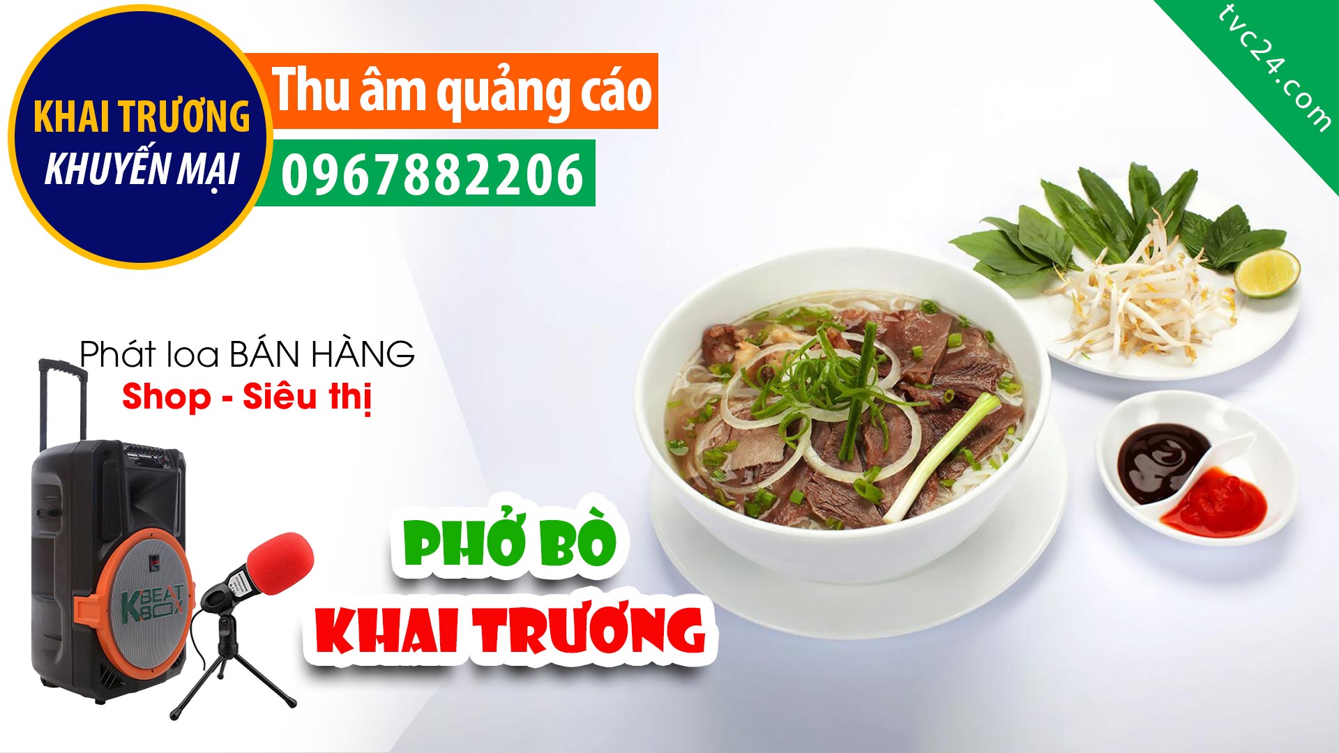 Thu âm Khai trương Quán Phở Bò Thành Nam thơm ngon chuẩn vị MC đọc Hấp dẫn