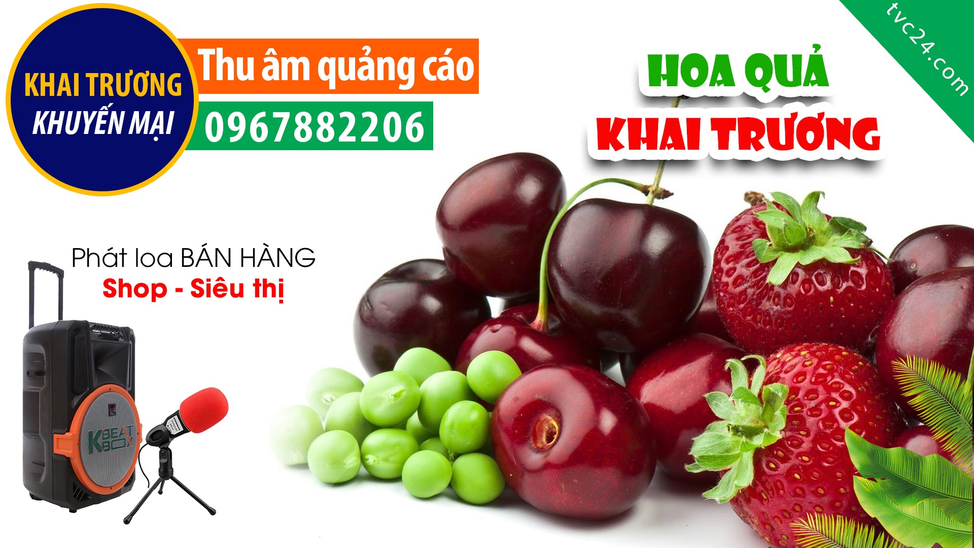 Thu âm Quảng cáo khai trương cửa hàng hoa quả sạch Đông Tây fruits