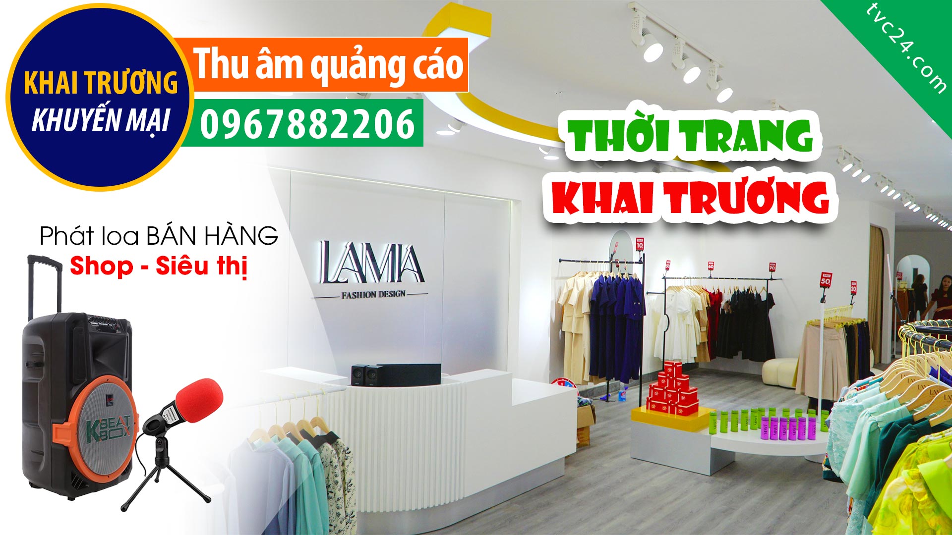 Thu âm Quảng cáo khai trương Shop thời trang Nữ LAMIA Fashion Design