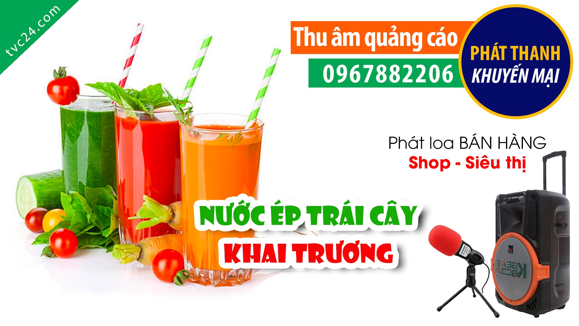 Thu âm Quảng cáo cửa hàng nước ép trái cây Ngọc Giang juice