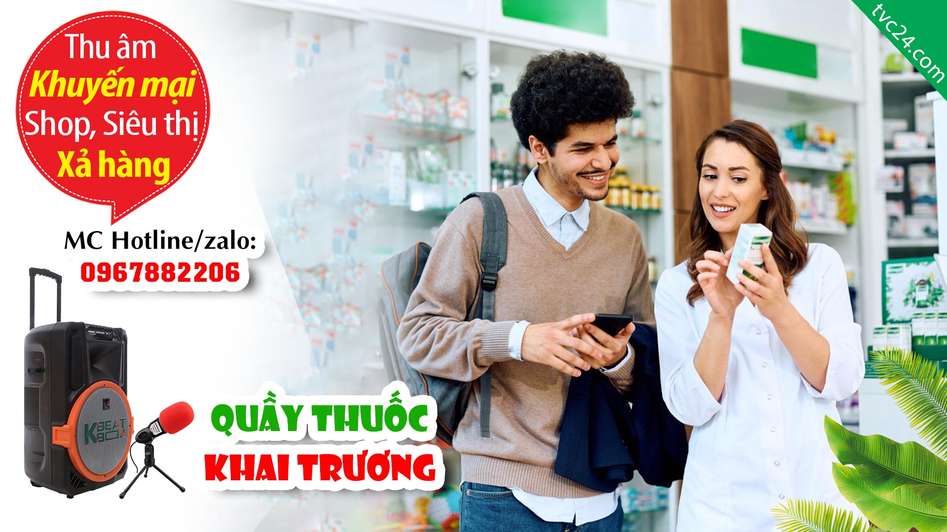 Thu âm Quảng cáo khai trương Quầy Thuốc Bùi Thị Toan MC đọc giảm giá khuyến mại thu hút