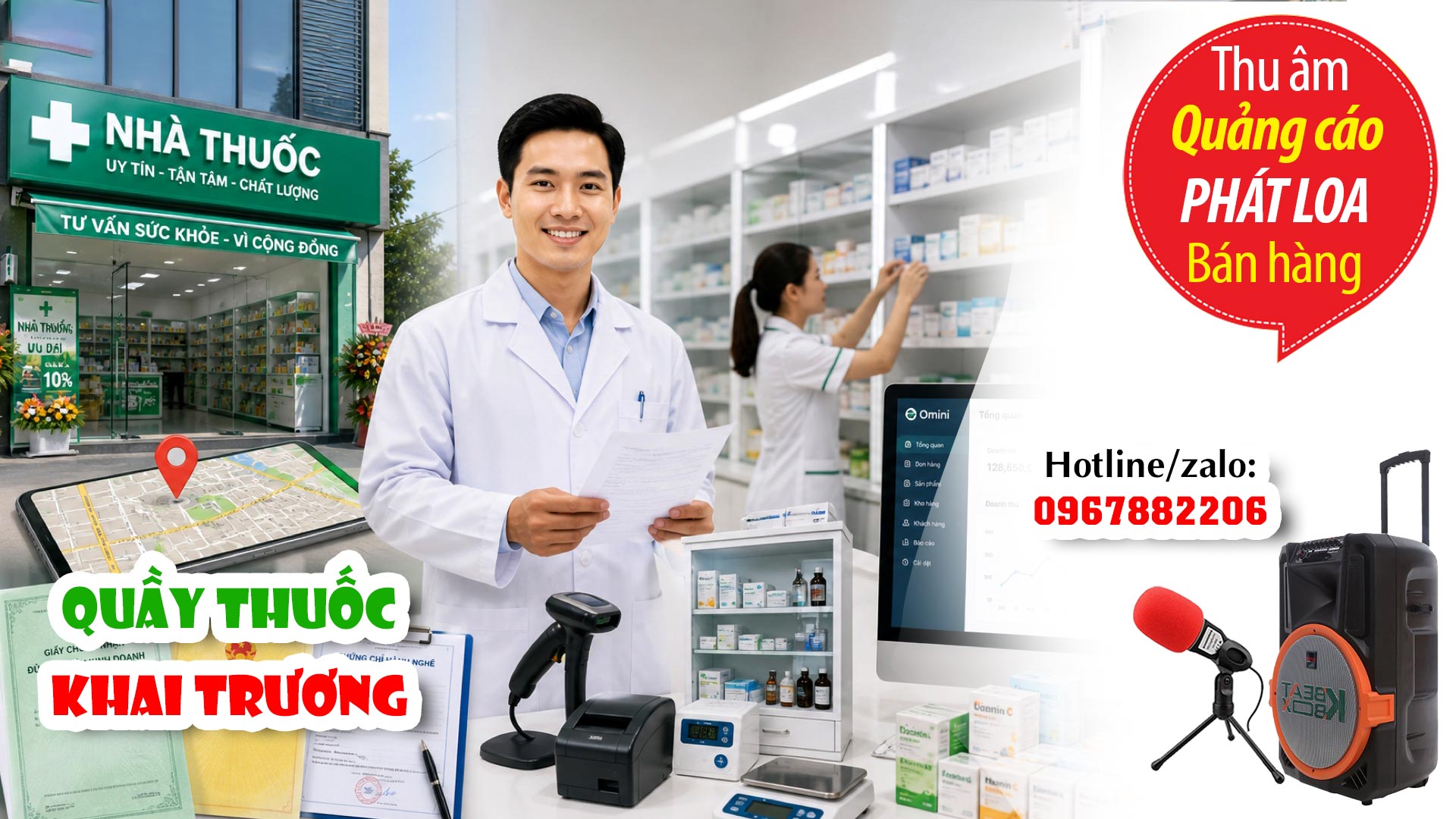 Thu âm KHAI TRƯƠNG Quầy thuốc Minh Lân TVC24 đọc KHUYẾN MẠI
