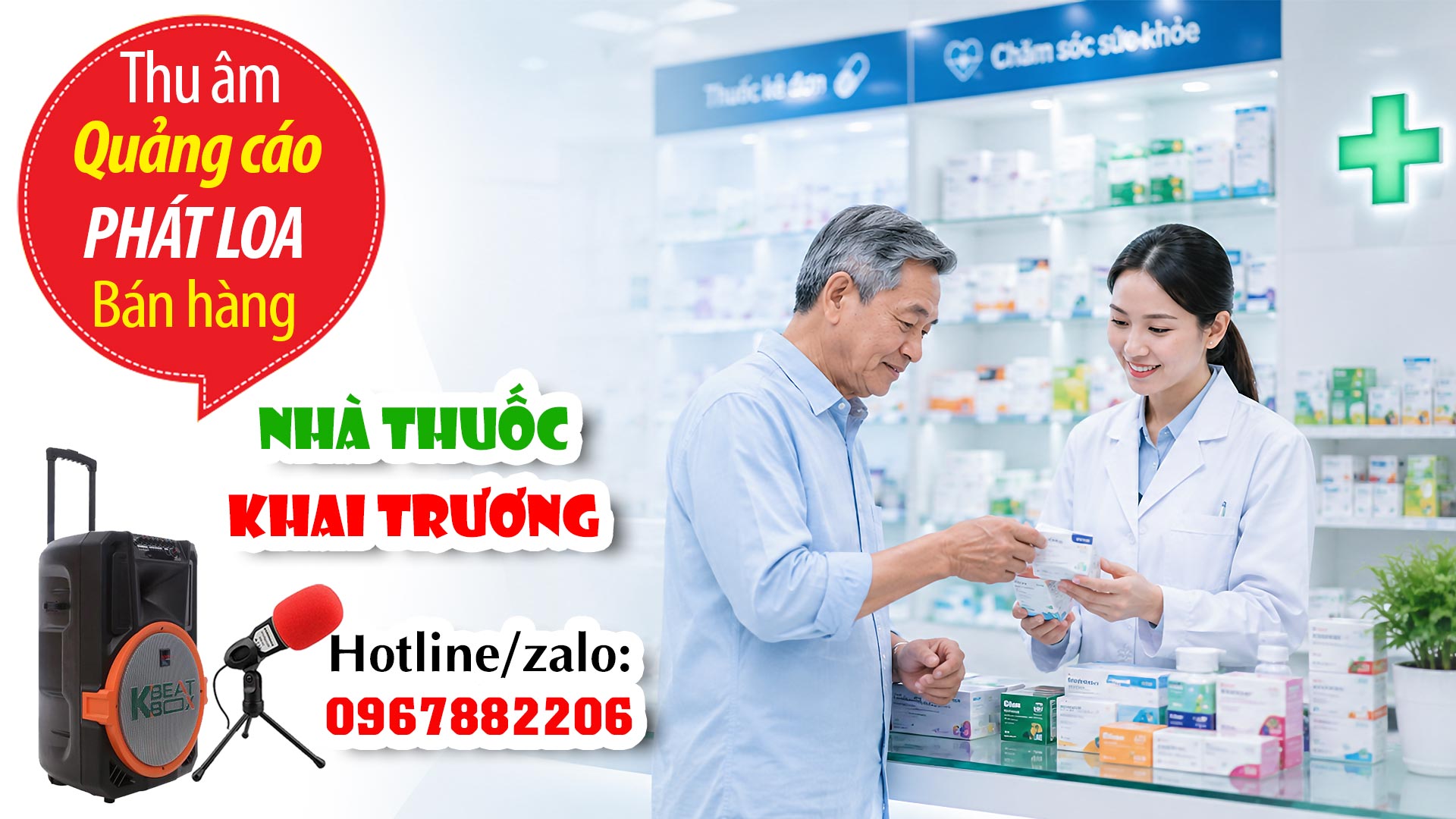 Thu âm Quảng cáo khai trương Nhà thuốc Hùng Hậu 6 TVC24 giọng đọc cực HAY