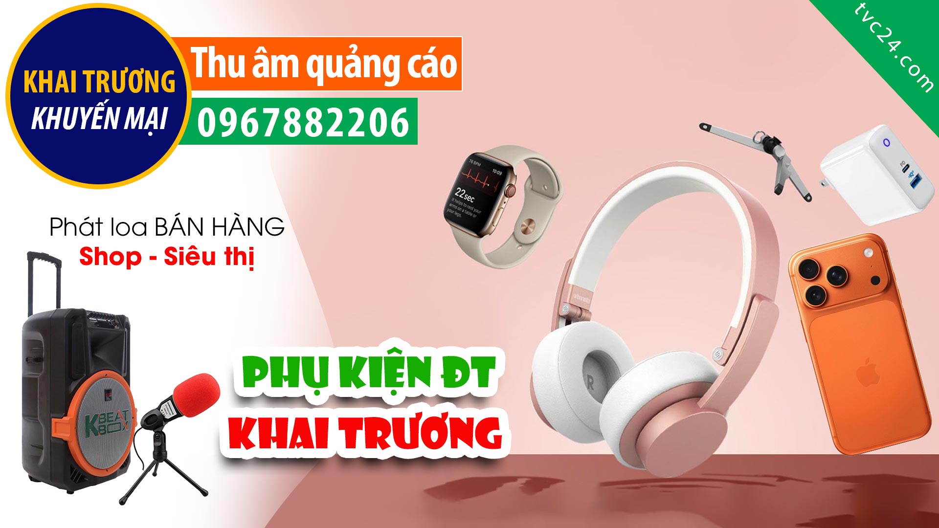 Thu âm Quảng cáo cửa hàng phụ kiện điện thoại Việt Pug MC nữ