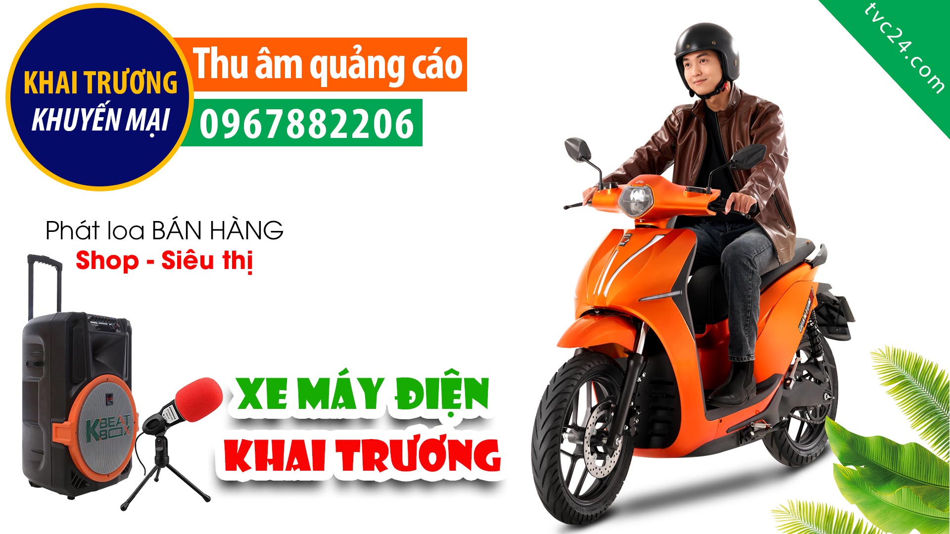  Thu âm khai trương cửa hàng xe máy điện Kiên Trang MC đọc Khuyến mại