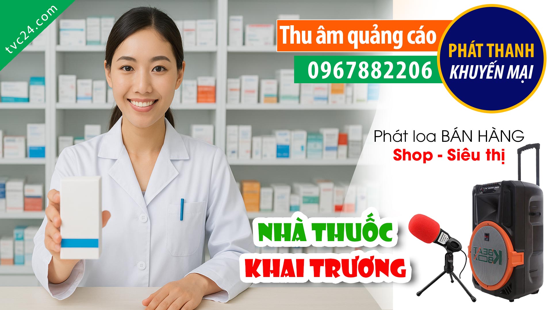 Thu âm Quảng cáo Khai trương Nhà Thuốc Đại Khang MC đọc lôi cuốn