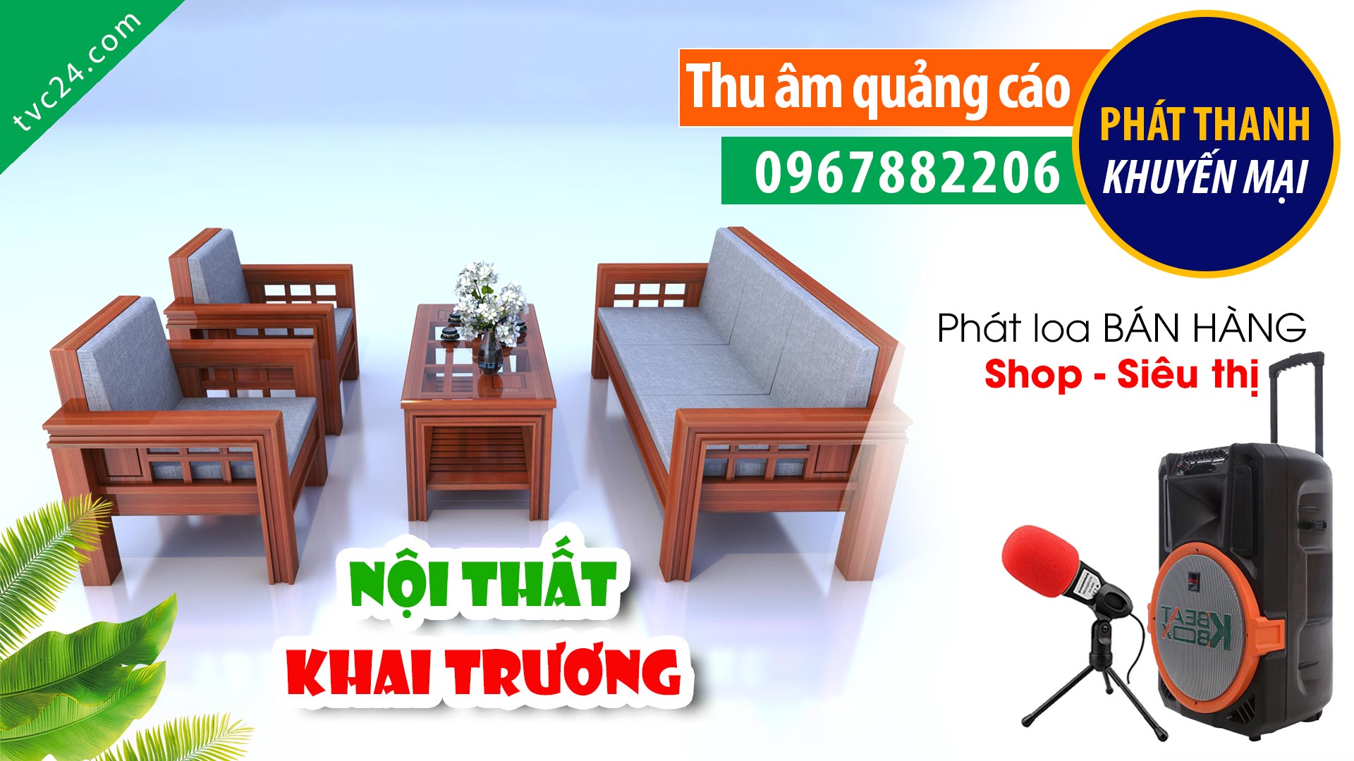 Thu âm Quảng cáo khai trương cửa hàng Nội thất Gia Hân MC Nữ