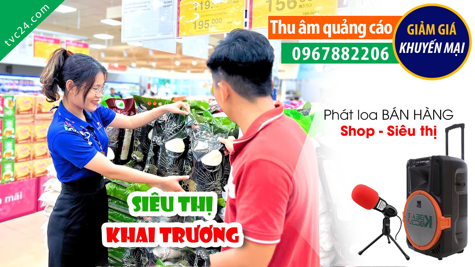 Thu âm Quảng cáo KHAI TRƯƠNG | Siêu thị Kim Linh mart | MC đọc HOT Siêu hay cực hấp dẫn | TVC24