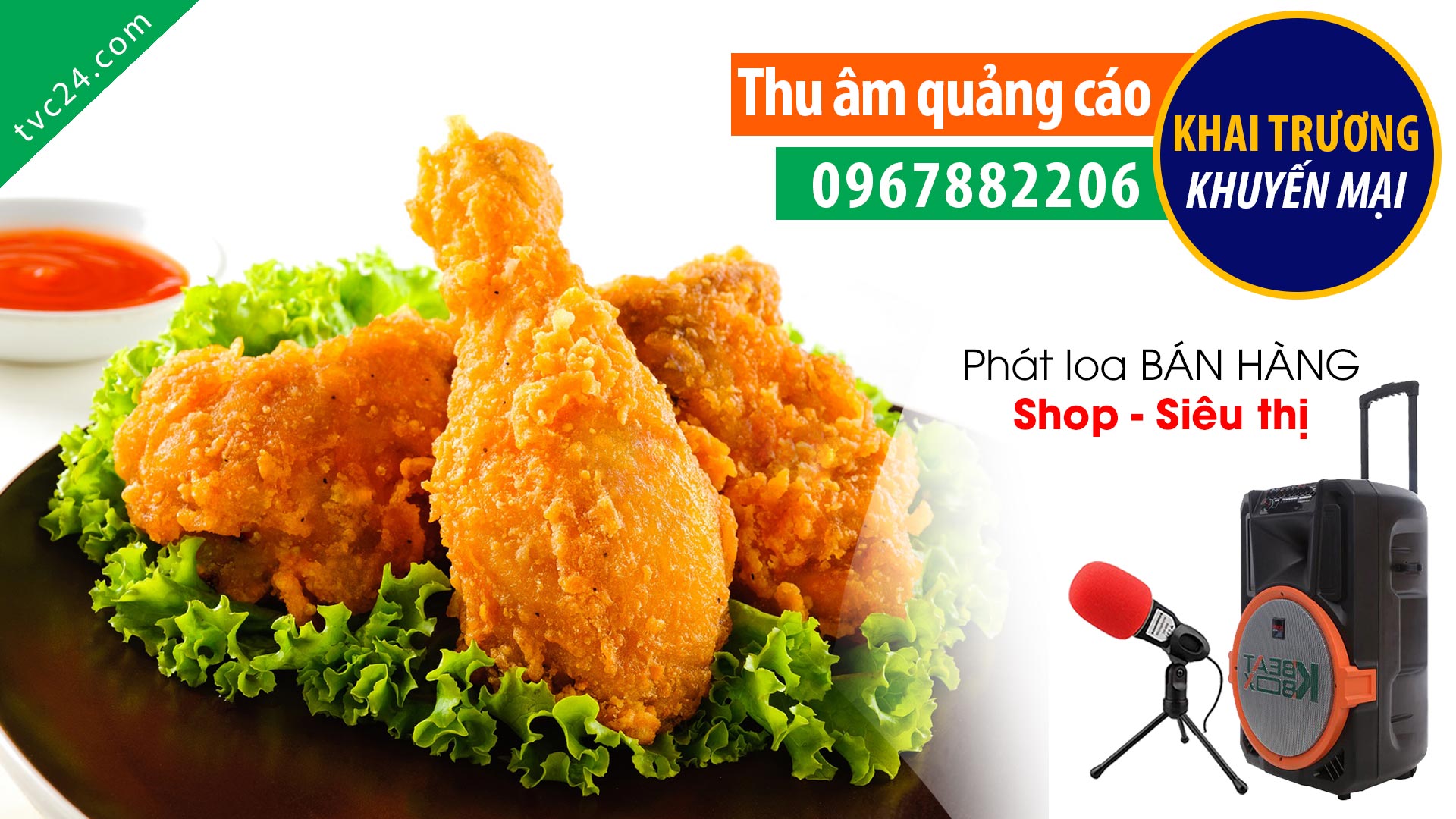 THU ÂM QUẢNG CÁO KHAI TRƯƠNG | Gà Rán Pizza Burger Mì Ý Trà Sữa | MC đọc phát loa Khuyến mại cực Hay