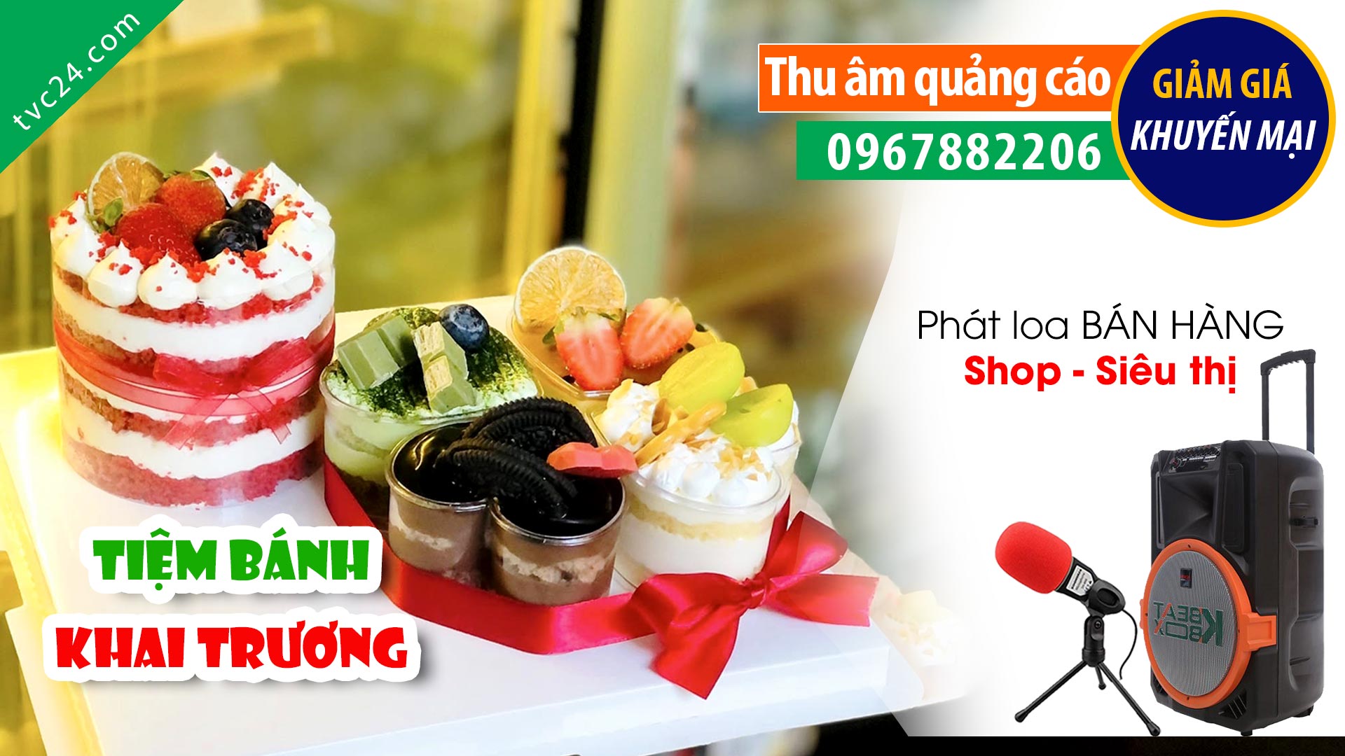 Thu âm Quảng cáo khai trương Tiệm bánh Thanh Tùng thơm ngon hấp dẫn