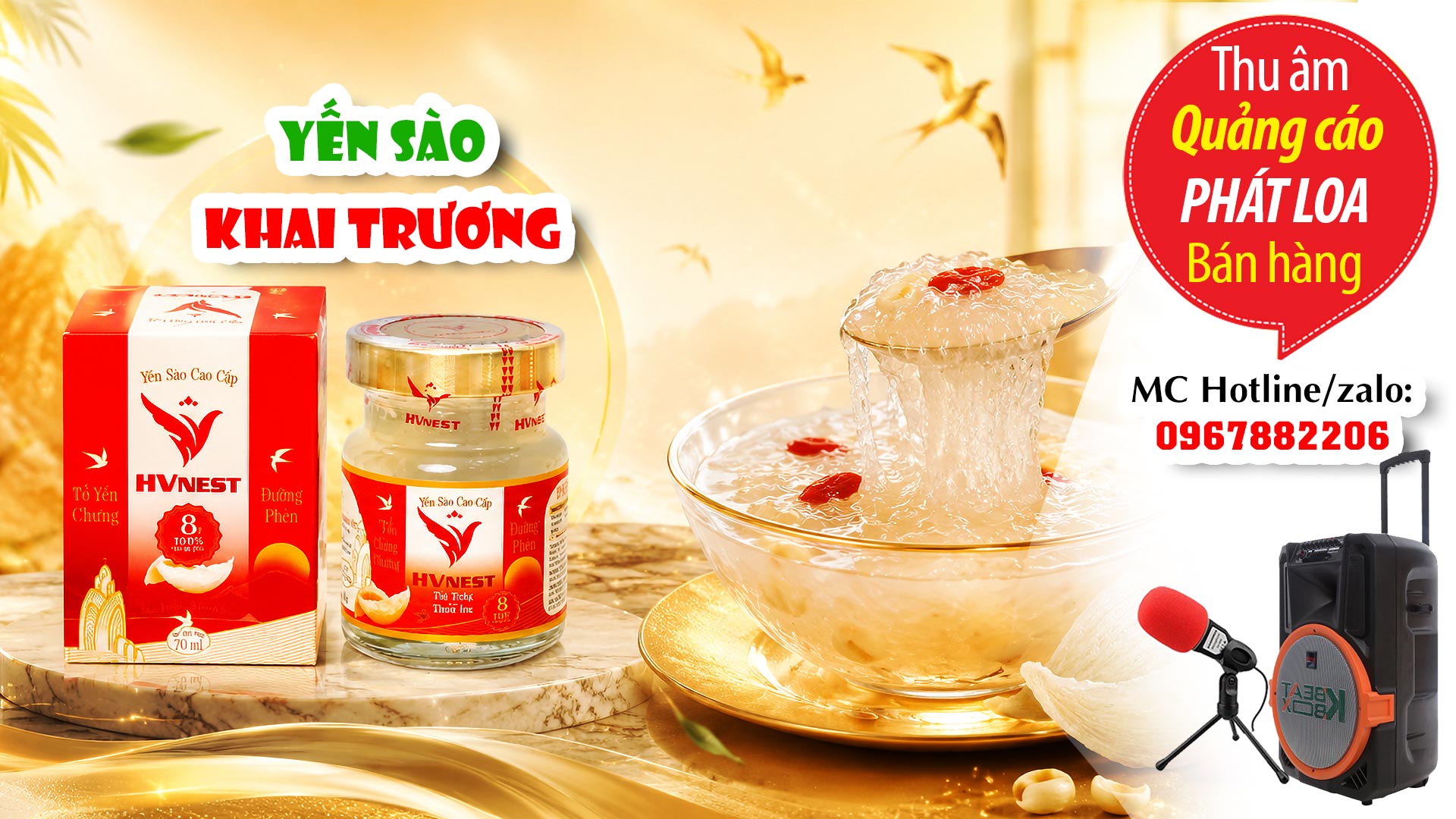 Thu âm Quảng cáo Yến sào HVNEST khuyến mại TRUNG THU