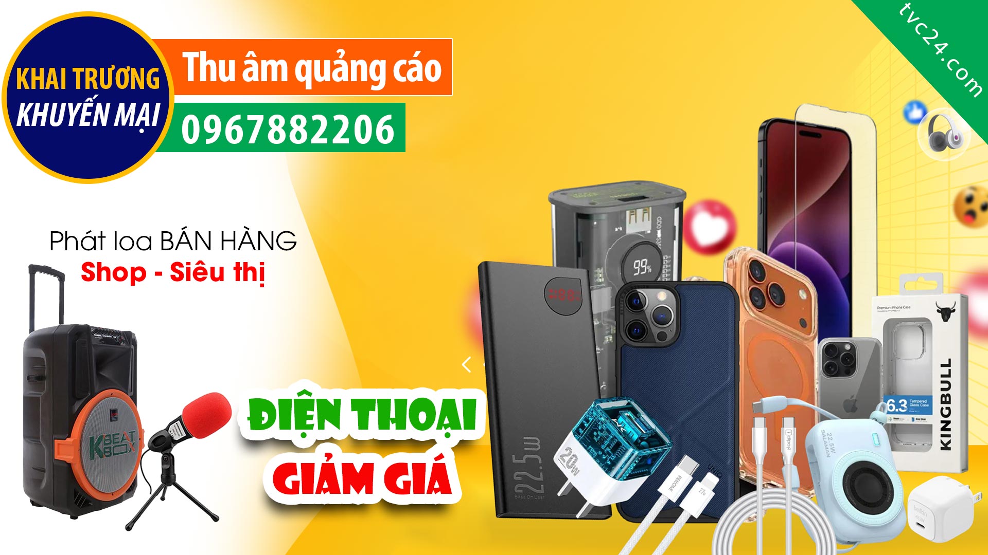 Thu âm quảng cáo khai trương cửa hàng điện thoại và phụ kiện Thắng Quỳnh Mobile TVC24