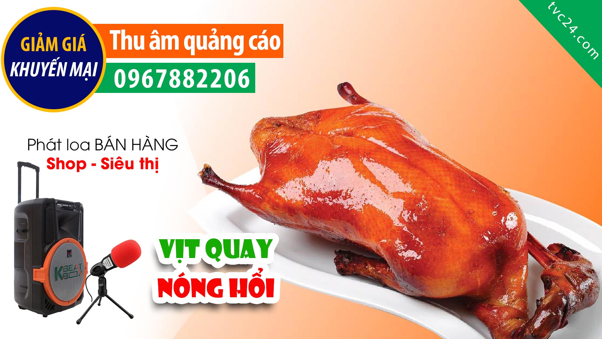 Thu âm quảng cáo khai trương bán hàng Vịt Quay Lu Minh Duy thơm ngon nóng hổi