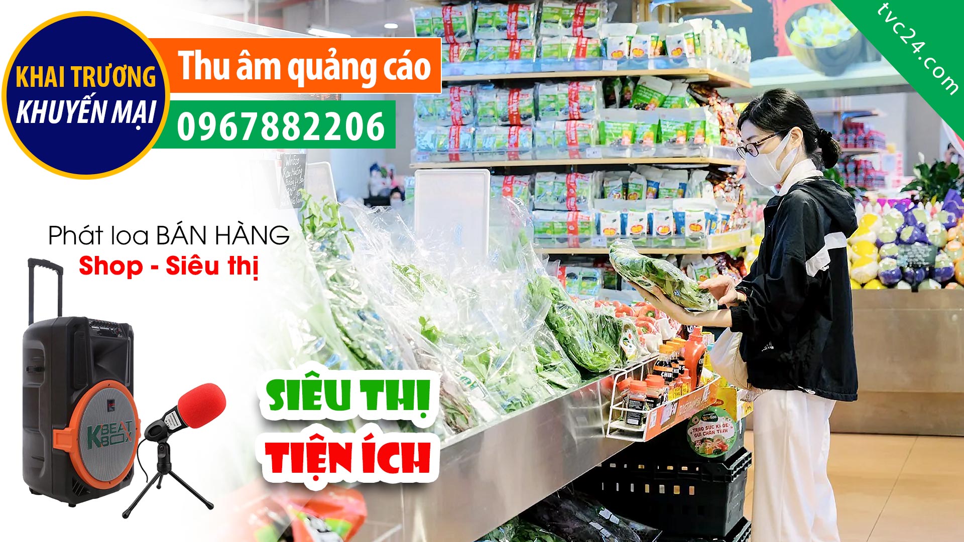 Thu âm giản giá SỐC siêu thị Lucky Mart Khai trương khuyến mại TVC24