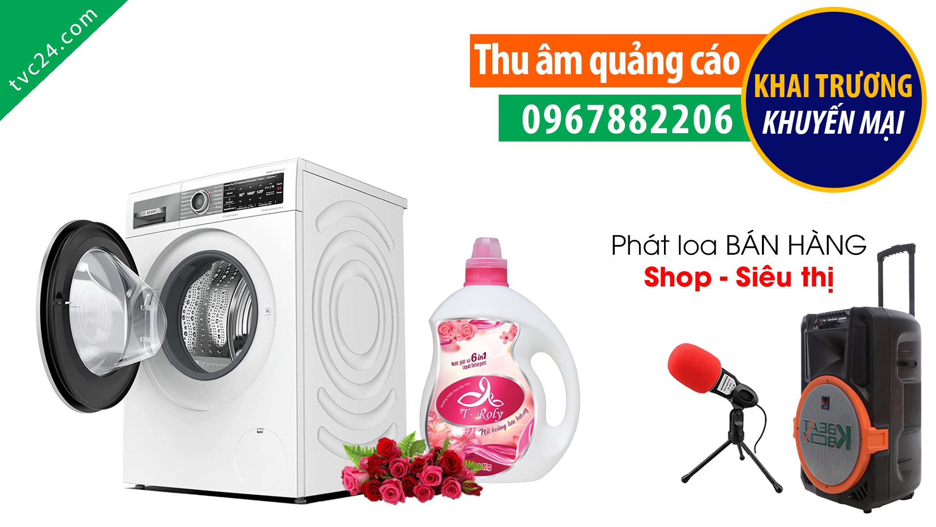Thu âm quảng cáo nước giặt T Roly MC đọc cực hay