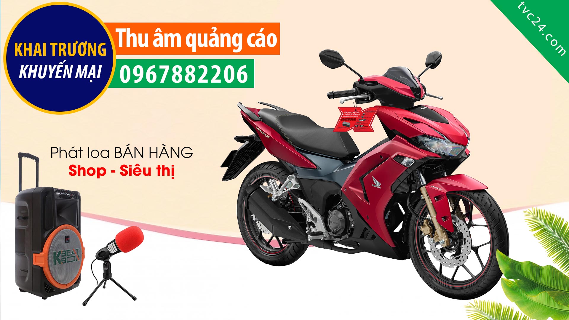 Thu âm cửa hàng mua bán sửa chữa xe máy Thìn Tôn MC đọc Quảng cáo