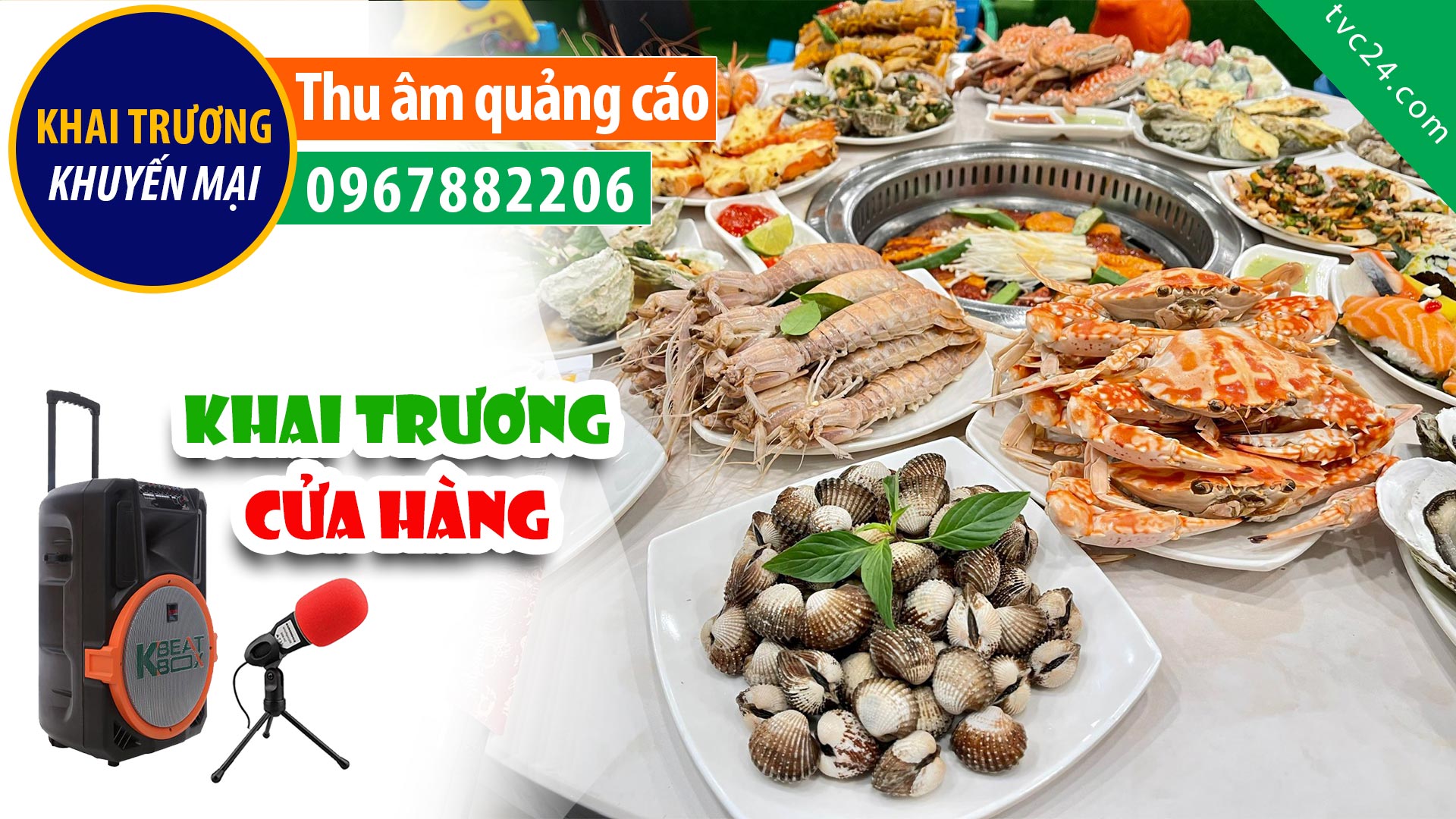 Thu âm quảng cáo bán hàng hải sản Vi Biển