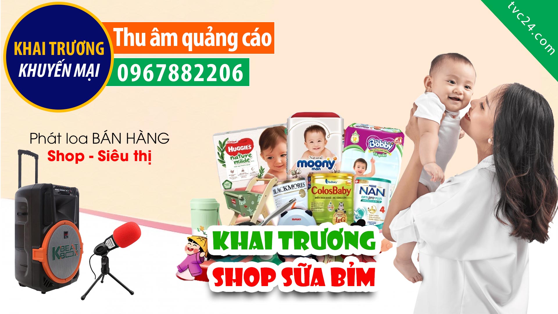 Thu âm khai trương Shop sữa bỉm Hải Yến
