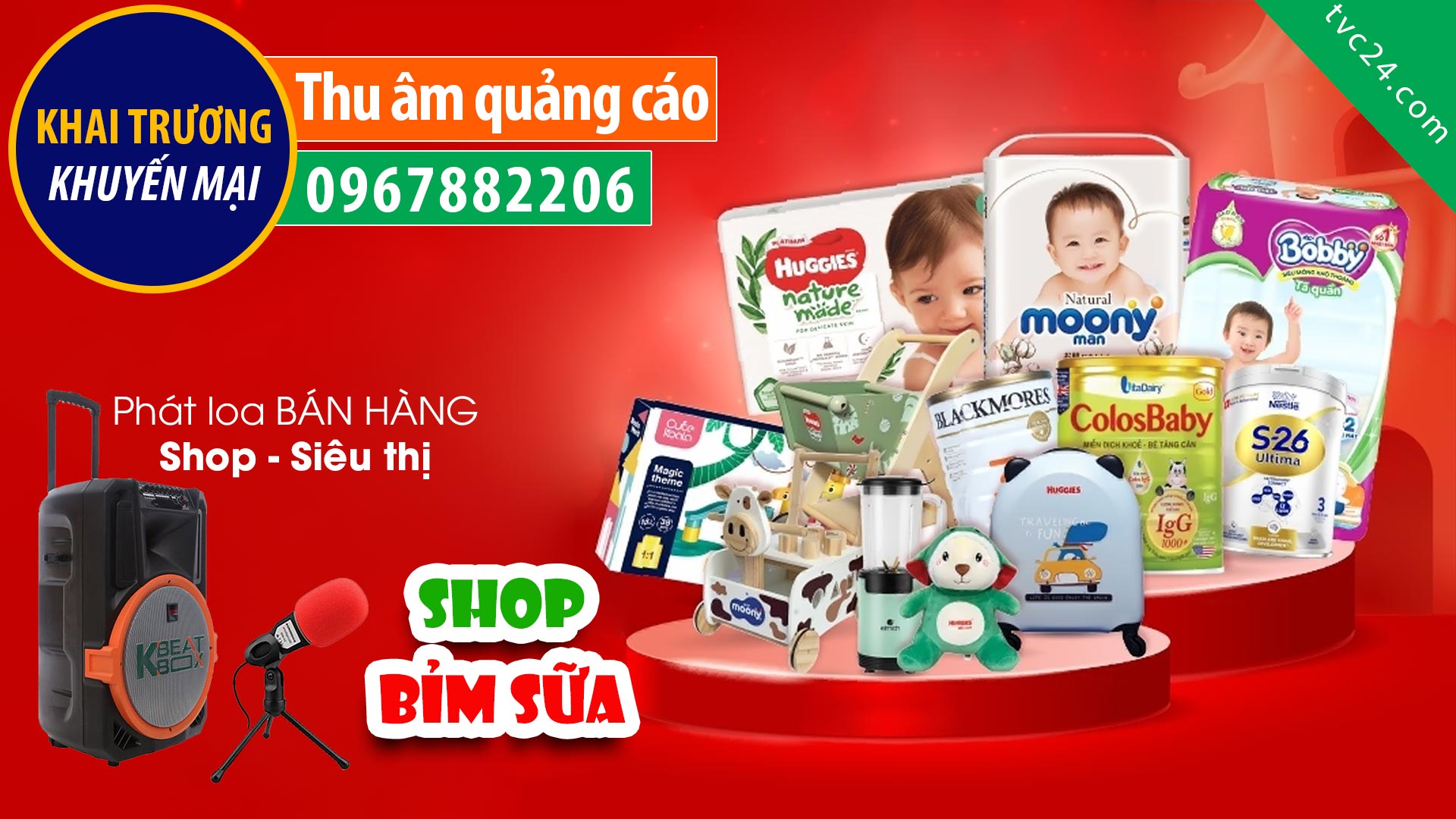 Ghi âm khai trương shop bán Sữa bỉm Cường Việt