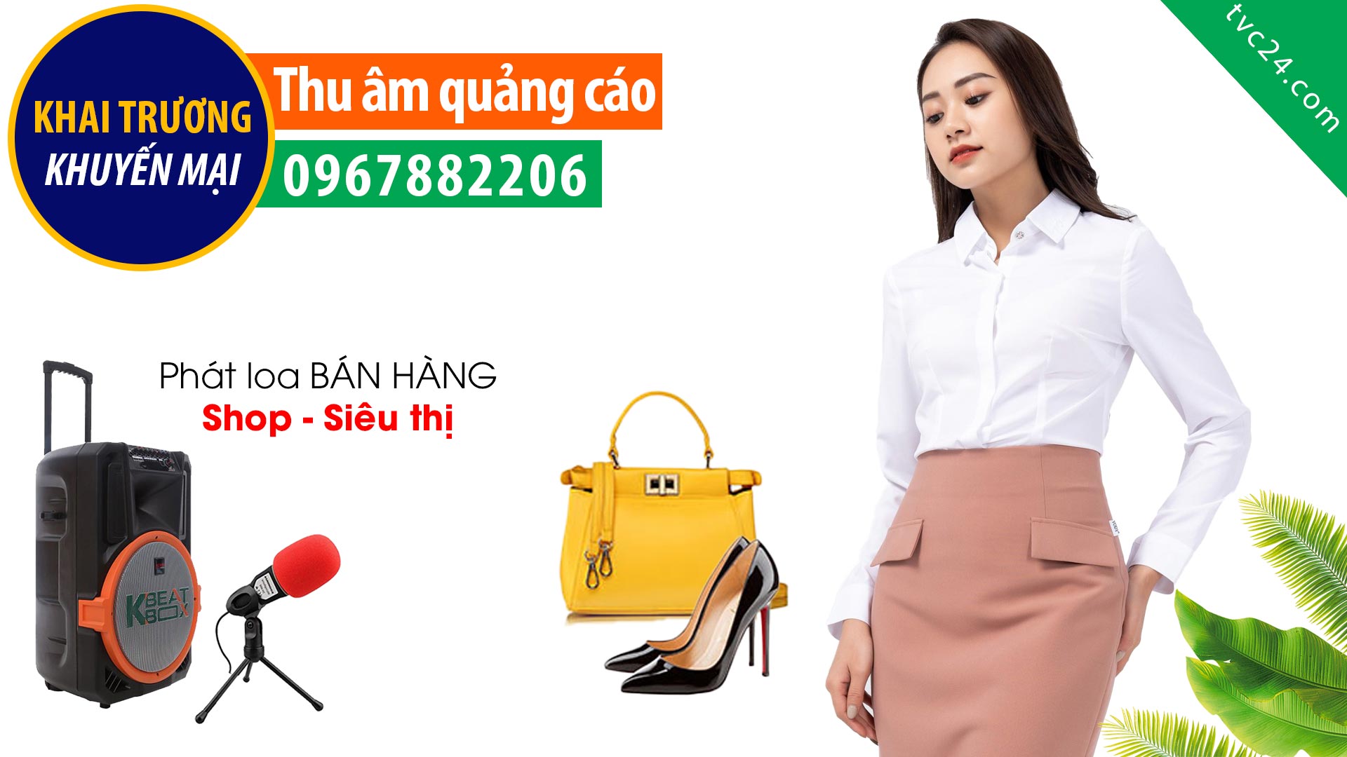 Ghi âm khai trương shop quần áo phụ kiện thời trang HTQ MC đọc cực Chất