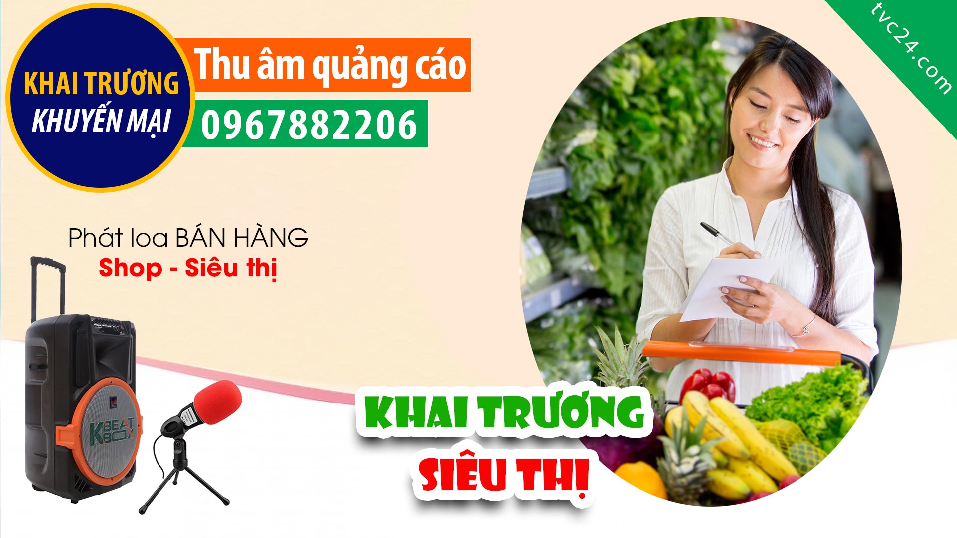 Thu âm Quảng cáo siêu thị Sa Mart MC đọc Khuyến mại