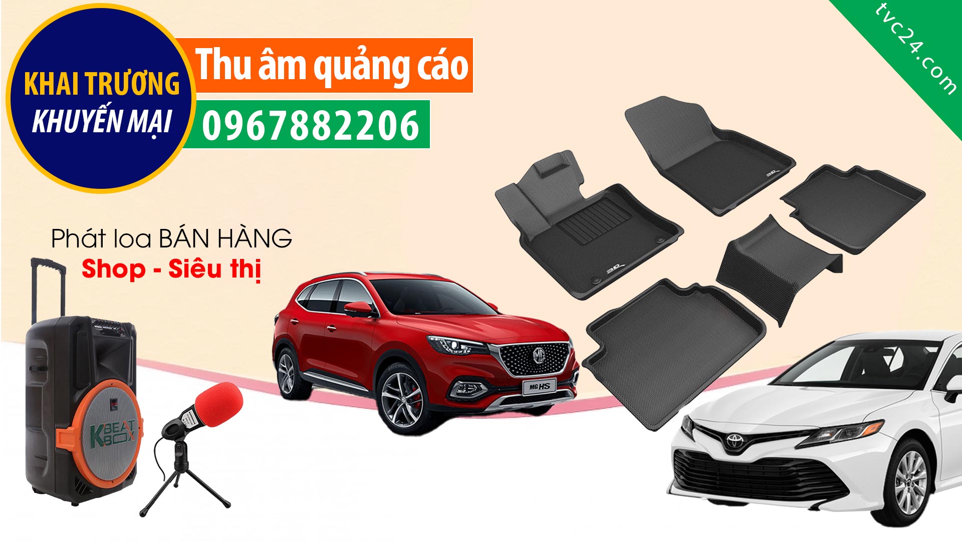 Thu âm quảng cáo phụ kiện thảm lót sàn oto DG