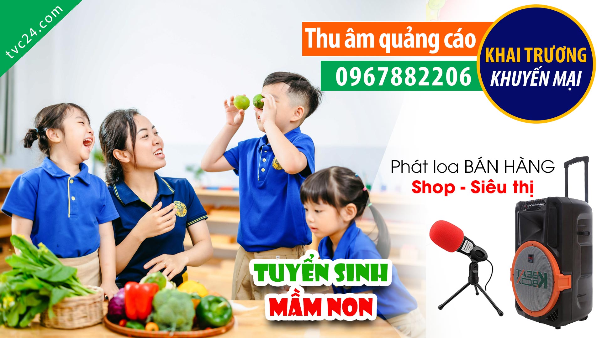 Thu âm Tuyển sinh trường Mầm non Việt MC đọc Quảng cáo