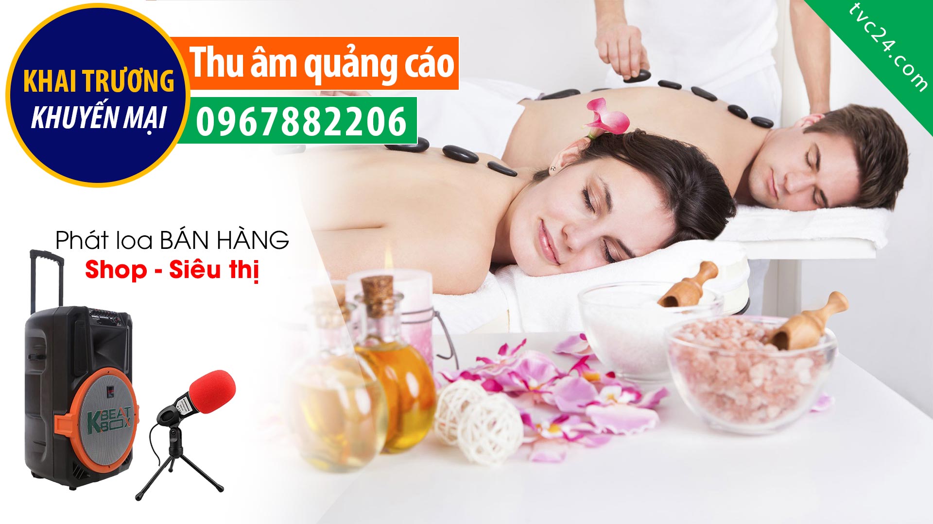 Thu âm khai trương Phương Di spa TVC24 đọc quảng cáo cực chất