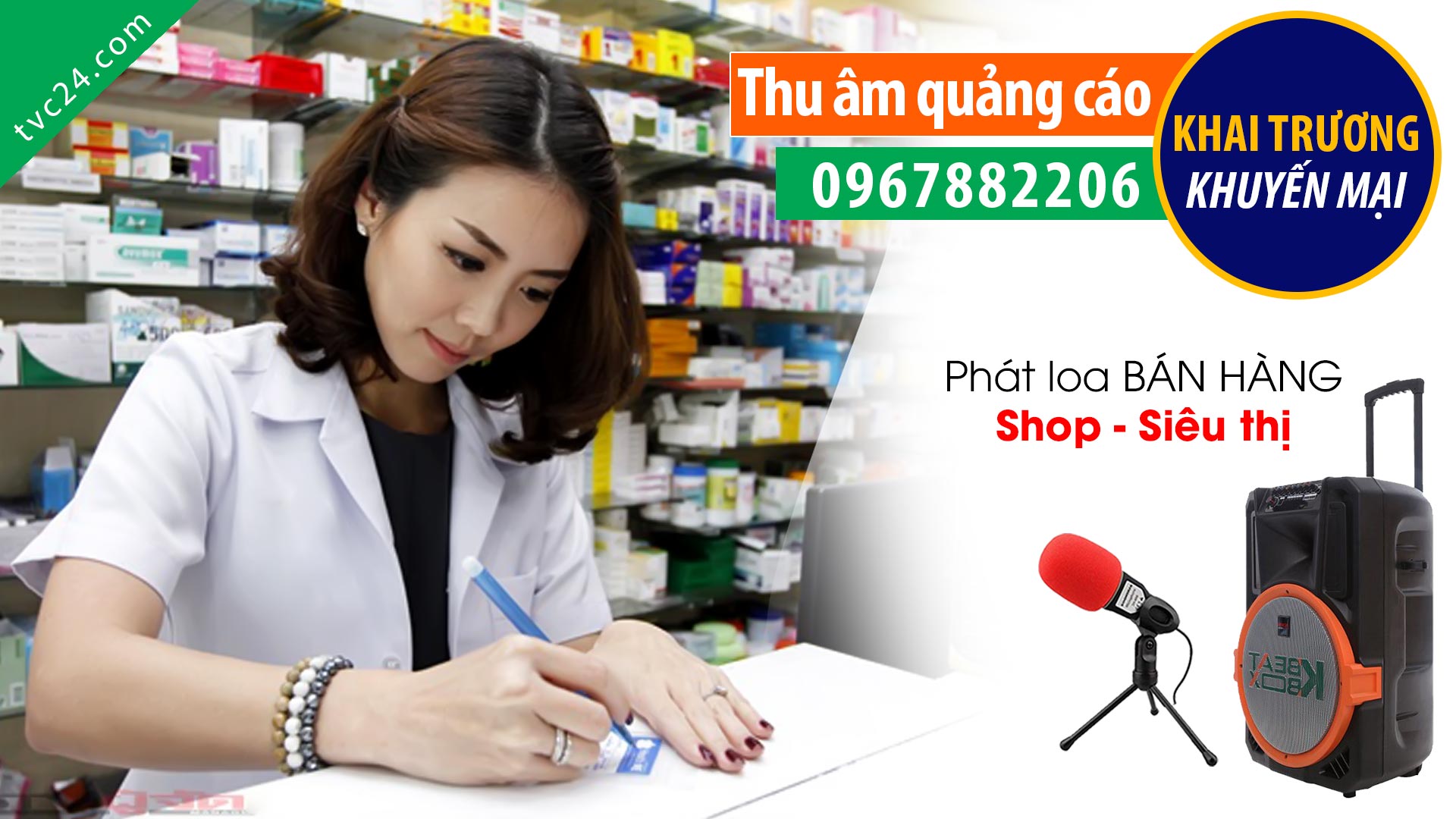  Thu âm khai trương quầy thuốc Thu Huyền