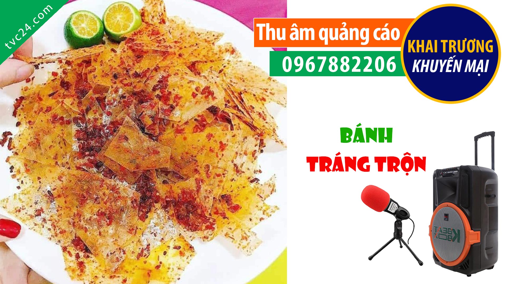 Thu âm quảng cáo bán đặc sản bánh tráng trộn Bình Định