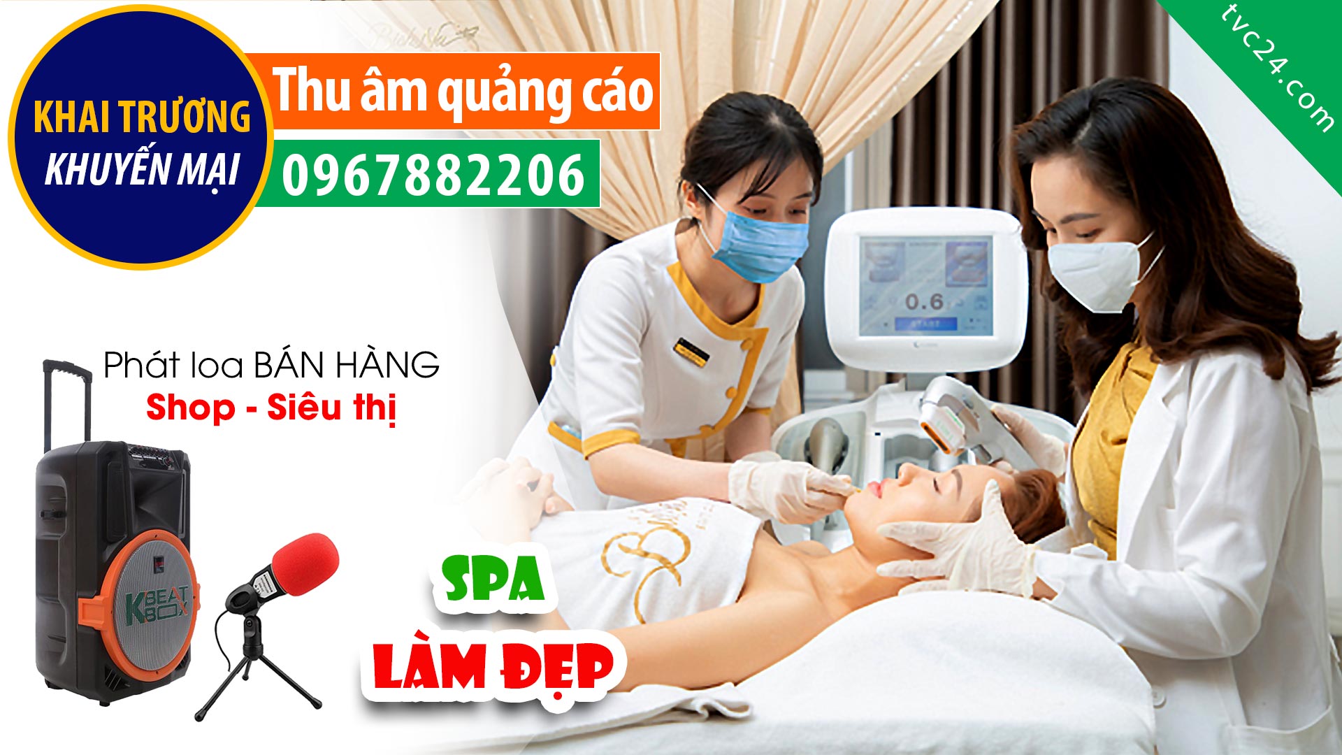 Thu âm quảng cáo Spa Hậu larry sinh nhật Khuyến mại